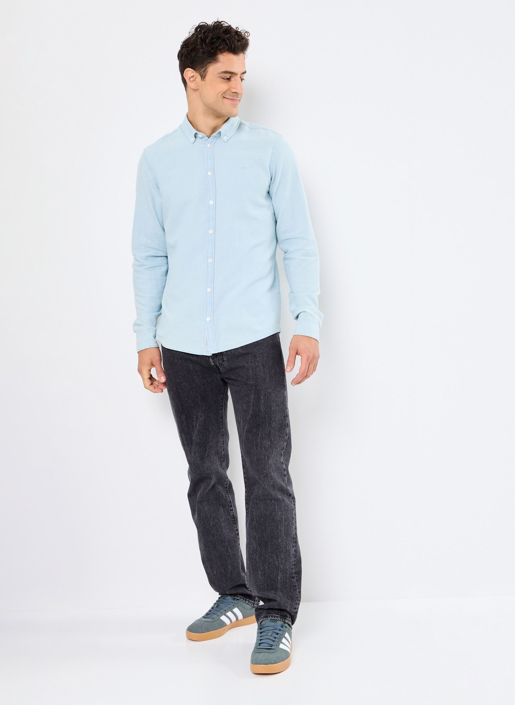 Chemises CFHAMILTON LS BD linen mix shirt homme bleu Casual Friday Chemises CFHAMILTON LS BD linen mix shirt homme bleu BLUE BELL