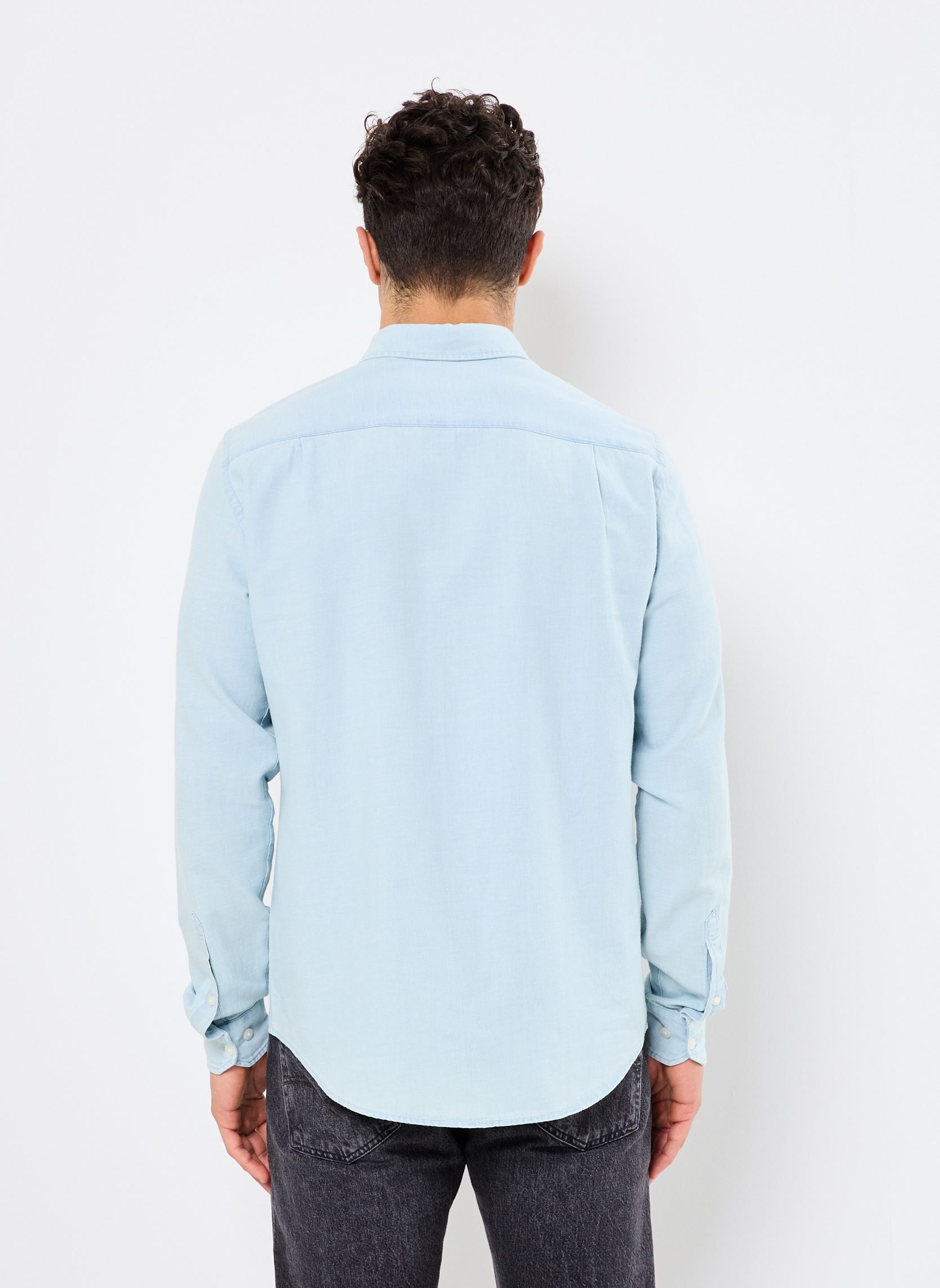 Chemises CFHAMILTON LS BD linen mix shirt homme bleu Casual Friday Chemises CFHAMILTON LS BD linen mix shirt homme bleu BLUE BELL