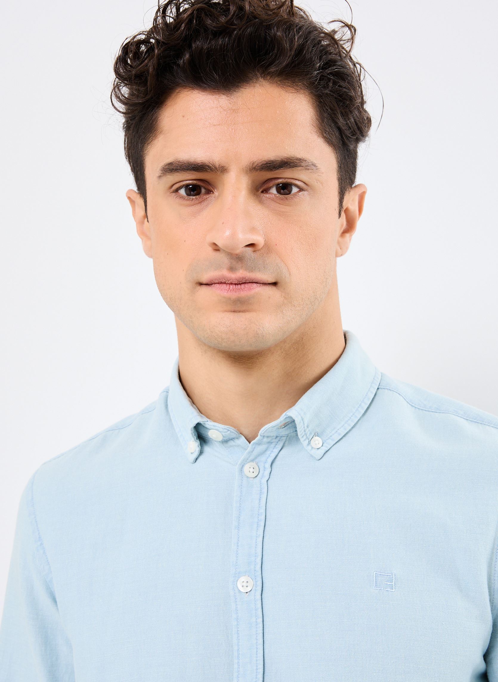 Chemises CFHAMILTON LS BD linen mix shirt homme bleu Casual Friday Chemises CFHAMILTON LS BD linen mix shirt homme bleu BLUE BELL