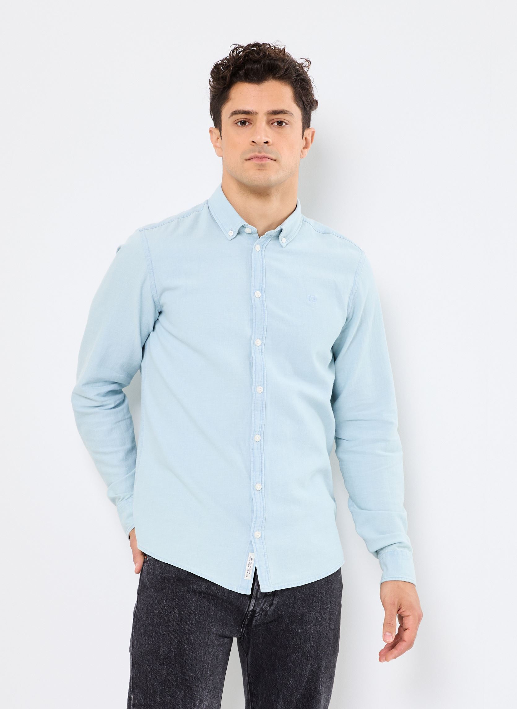 Chemises CFHAMILTON LS BD linen mix shirt homme bleu Casual Friday Chemises CFHAMILTON LS BD linen mix shirt homme bleu BLUE BELL