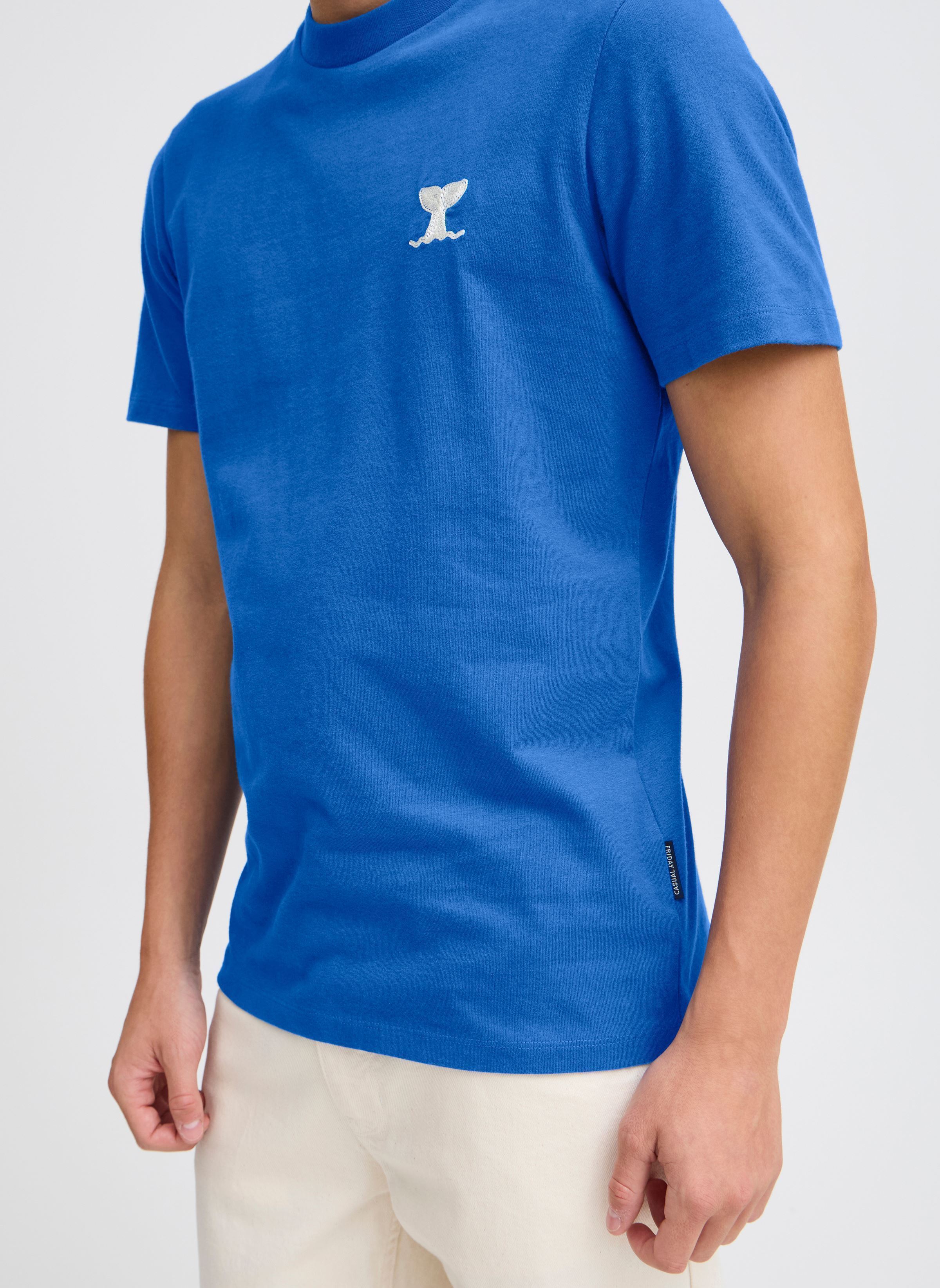 T-shirt a maniche corte CFSILAS 0195 tee with whale embriodery uomo blu Casual Friday T-shirt a maniche corte CFSILAS 0195 tee with whale embriodery uomo blu NAUTICAL BLUE