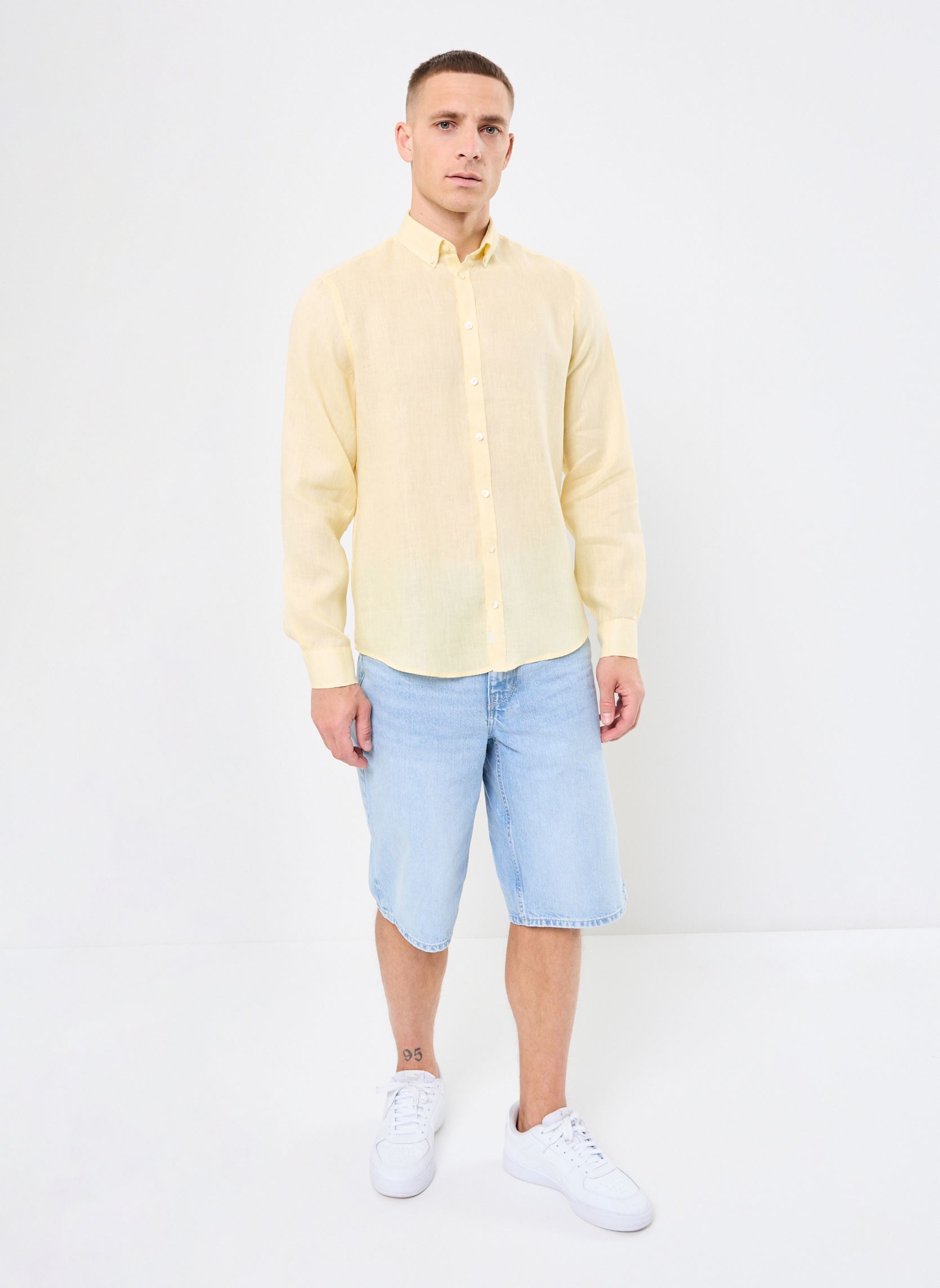 Chemises CFANTON BD LS linen shirt homme jaune Casual Friday Chemises CFANTON BD LS linen shirt homme jaune FLAN