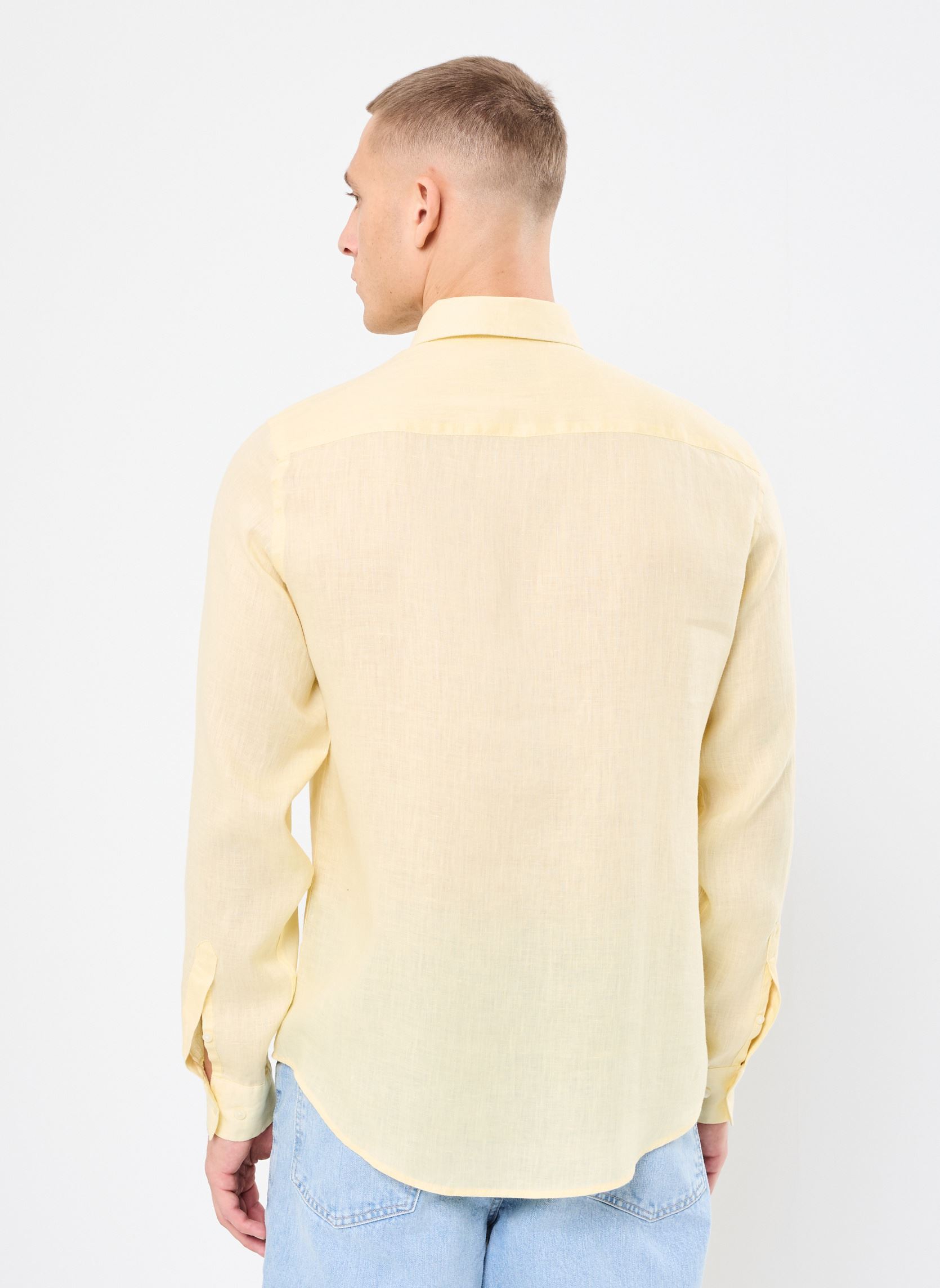 Chemises CFANTON BD LS linen shirt homme jaune Casual Friday Chemises CFANTON BD LS linen shirt homme jaune FLAN