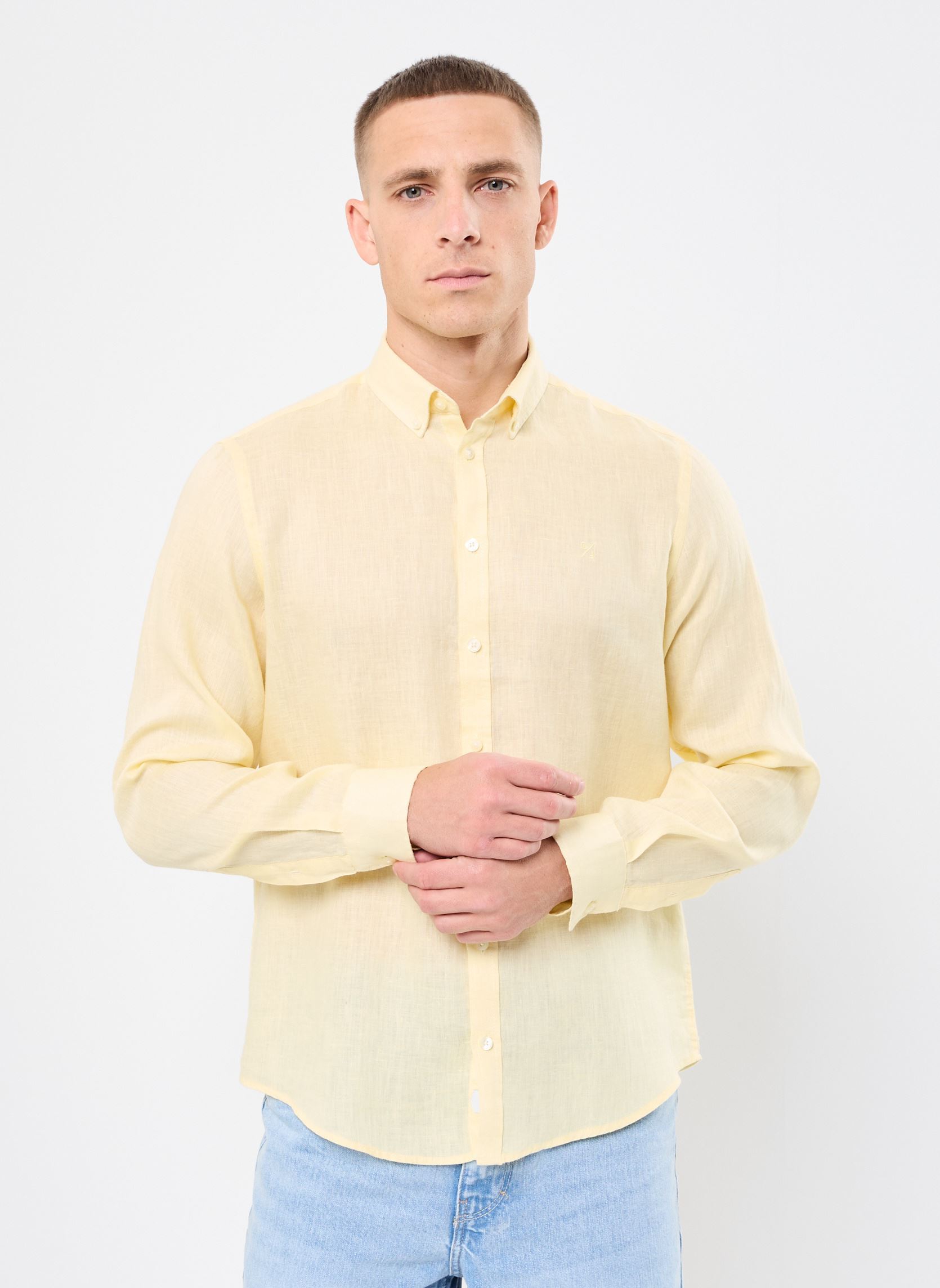Chemises CFANTON BD LS linen shirt homme jaune Casual Friday Chemises CFANTON BD LS linen shirt homme jaune FLAN