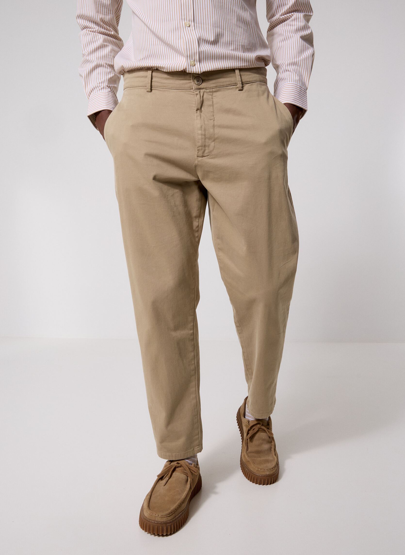 Pantaloni dritti CFPEPE garment dyed pants uomo beige Casual Friday Pantaloni dritti CFPEPE garment dyed pants uomo beige TREE HOUSE
