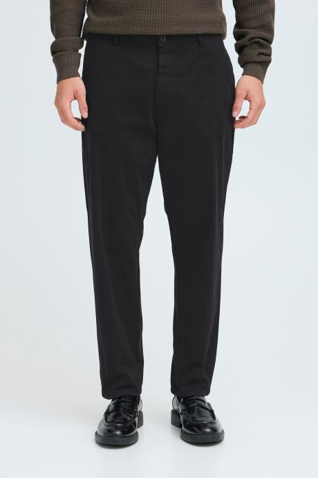 Casual Friday Pantalons droits CFPEPE garment dyed pants homme noir