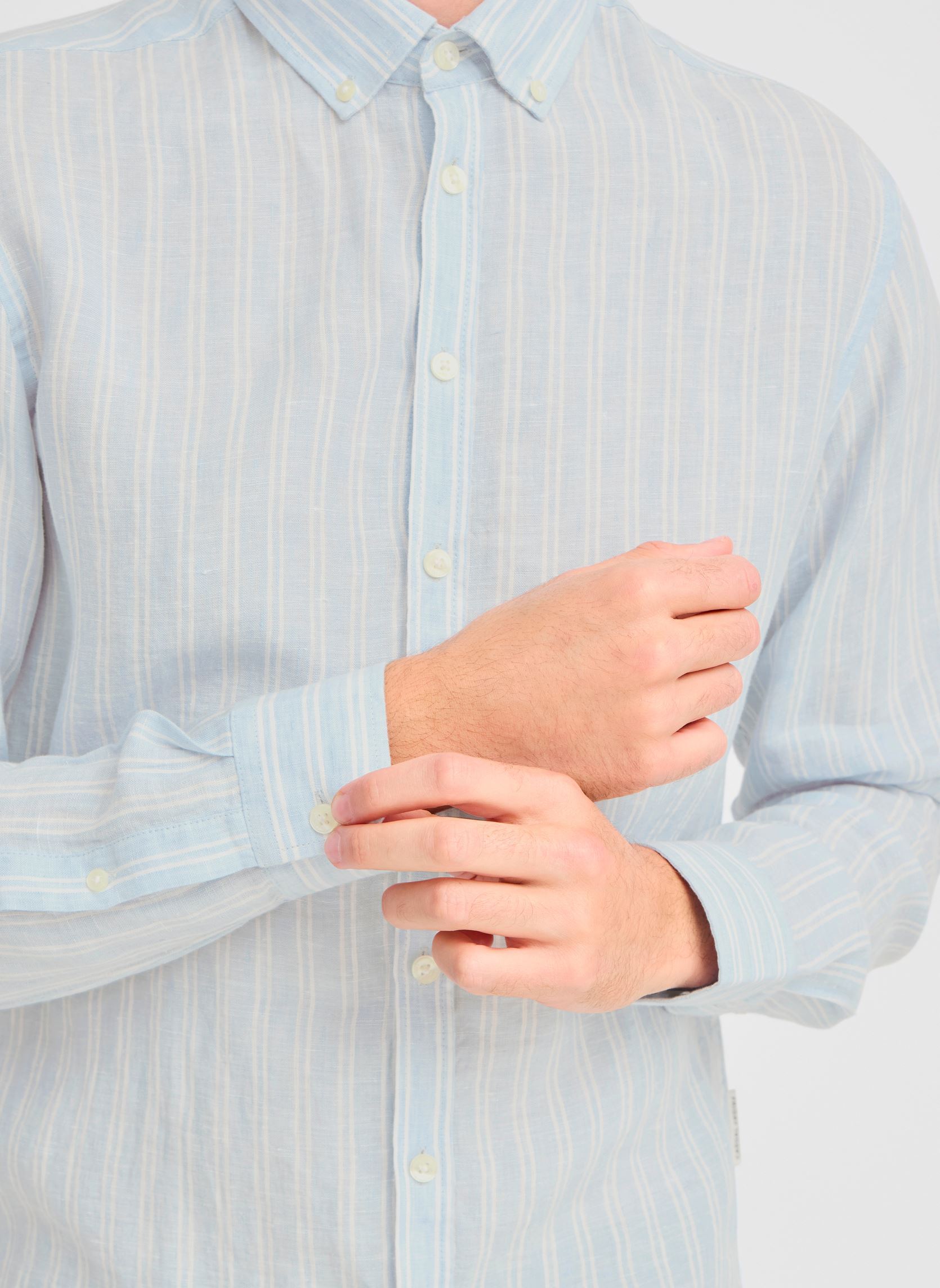 Hemden CFDALLAS LS BD striped 100% linen shirt herren blau Casual Friday Hemden CFDALLAS LS BD striped 100% linen shirt herren blau CHAMBRAY BLUE