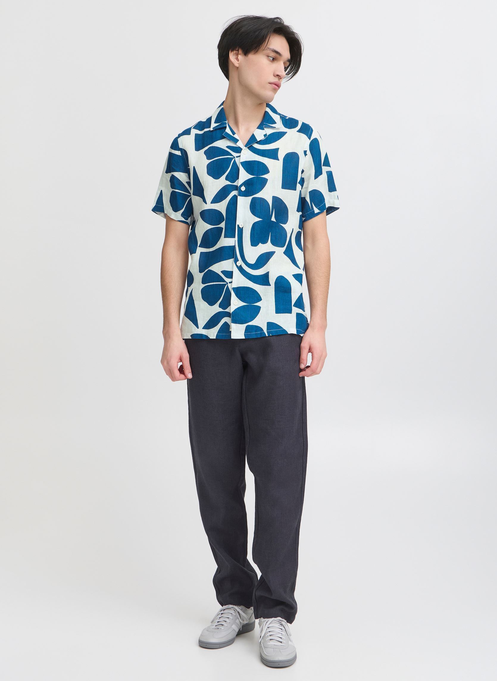 Chemises CFWESTON SS RC printet linen shirt homme bleu Casual Friday Chemises CFWESTON SS RC printet linen shirt homme bleu ESTATE BLUE