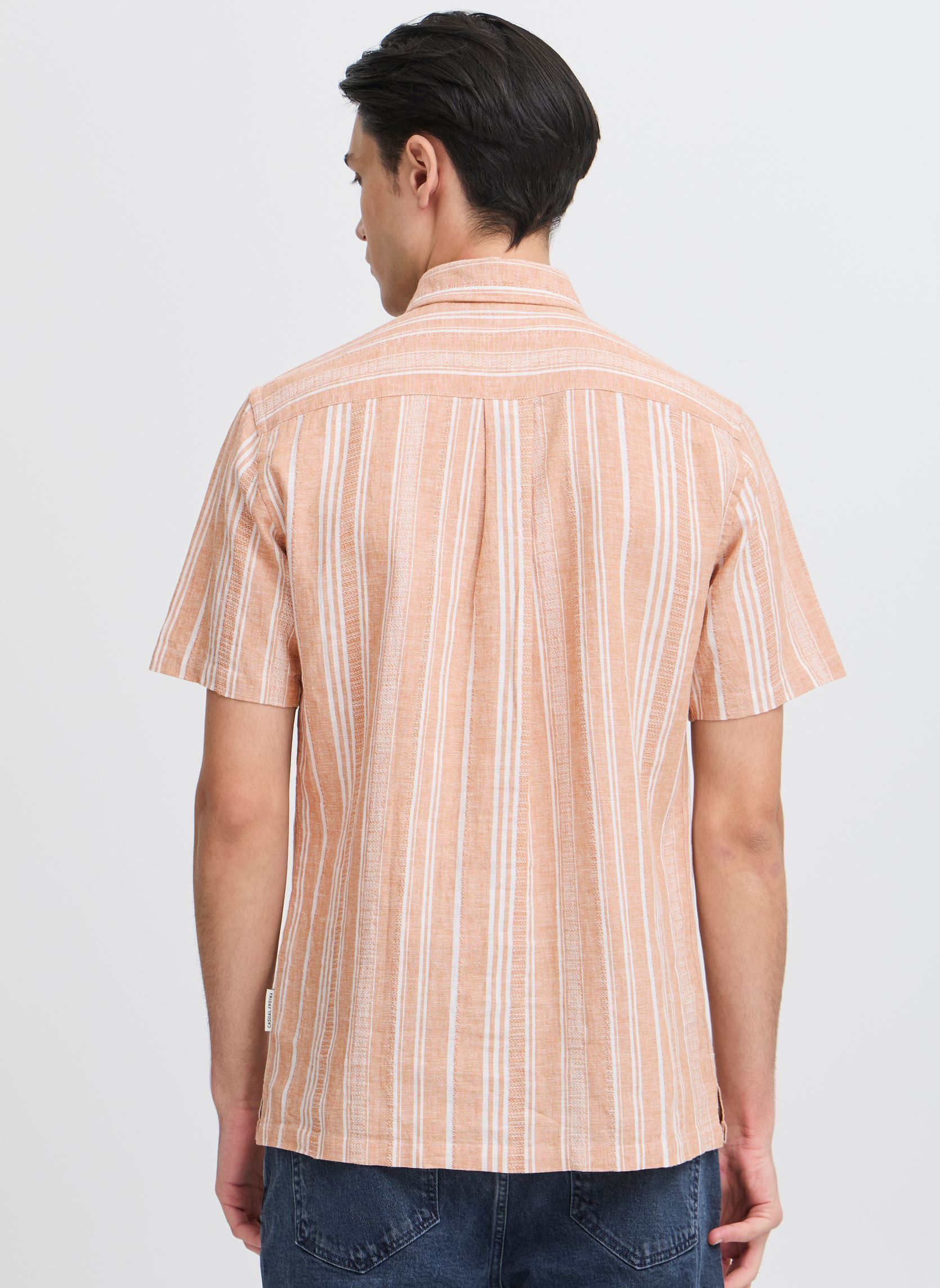 Chemises CFLINCON SS striped shirt homme orange Casual Friday Chemises CFLINCON SS striped shirt homme orange DOE