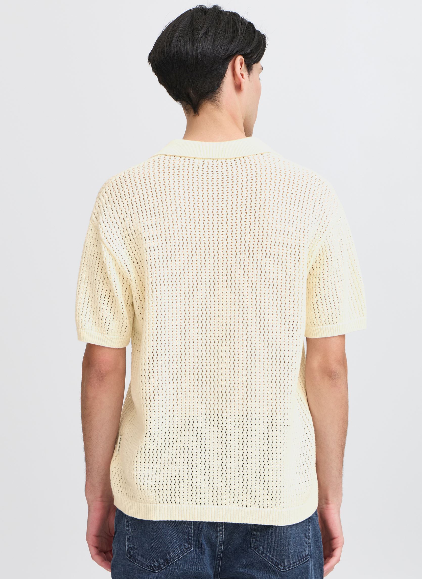 Pulls CFEASTON SS structured polo knit homme blanc Casual Friday Pulls CFEASTON SS structured polo knit homme blanc EGRET