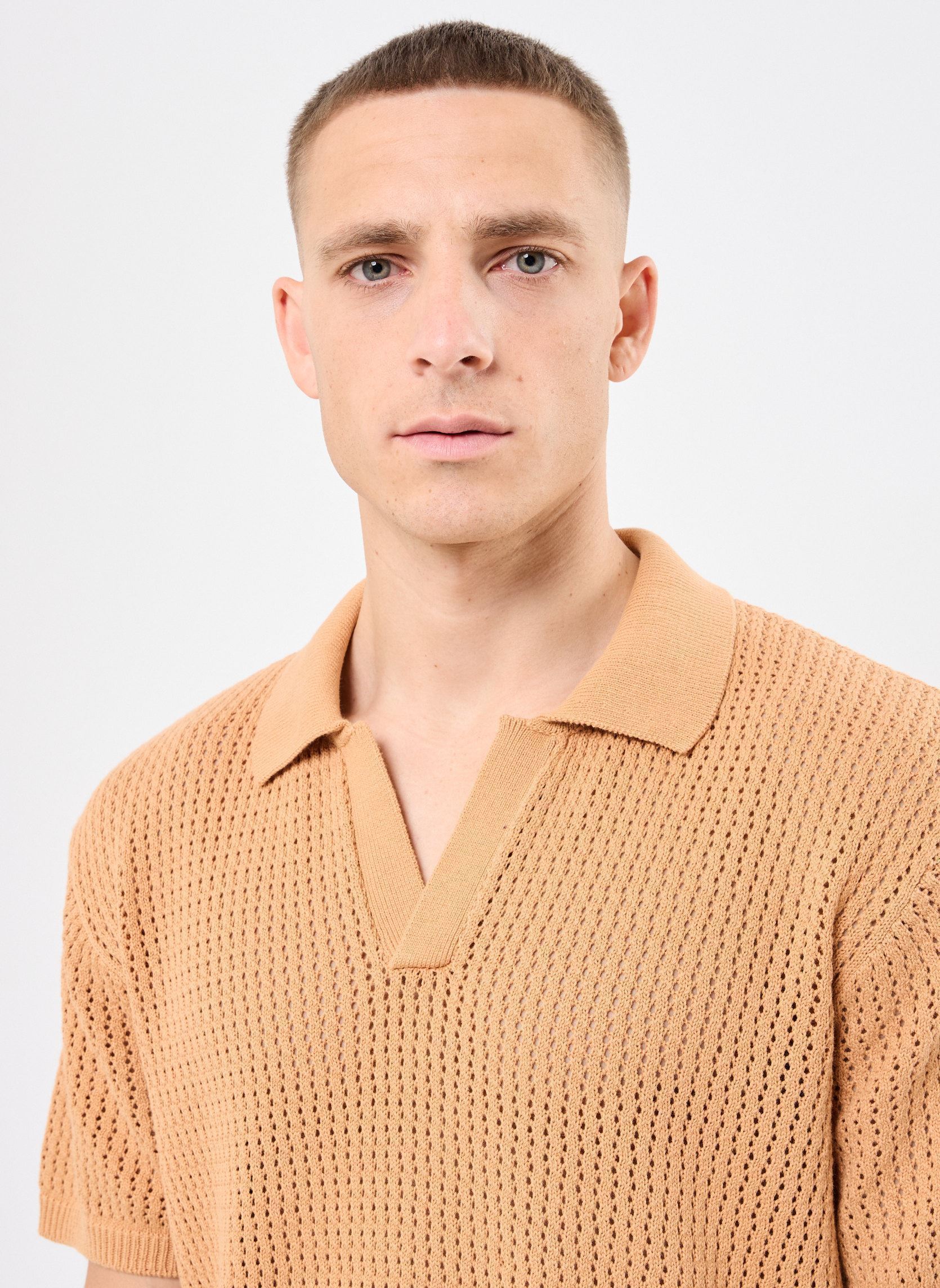 Pulls CFEASTON SS structured polo knit homme orange Casual Friday Pulls CFEASTON SS structured polo knit homme orange DOE
