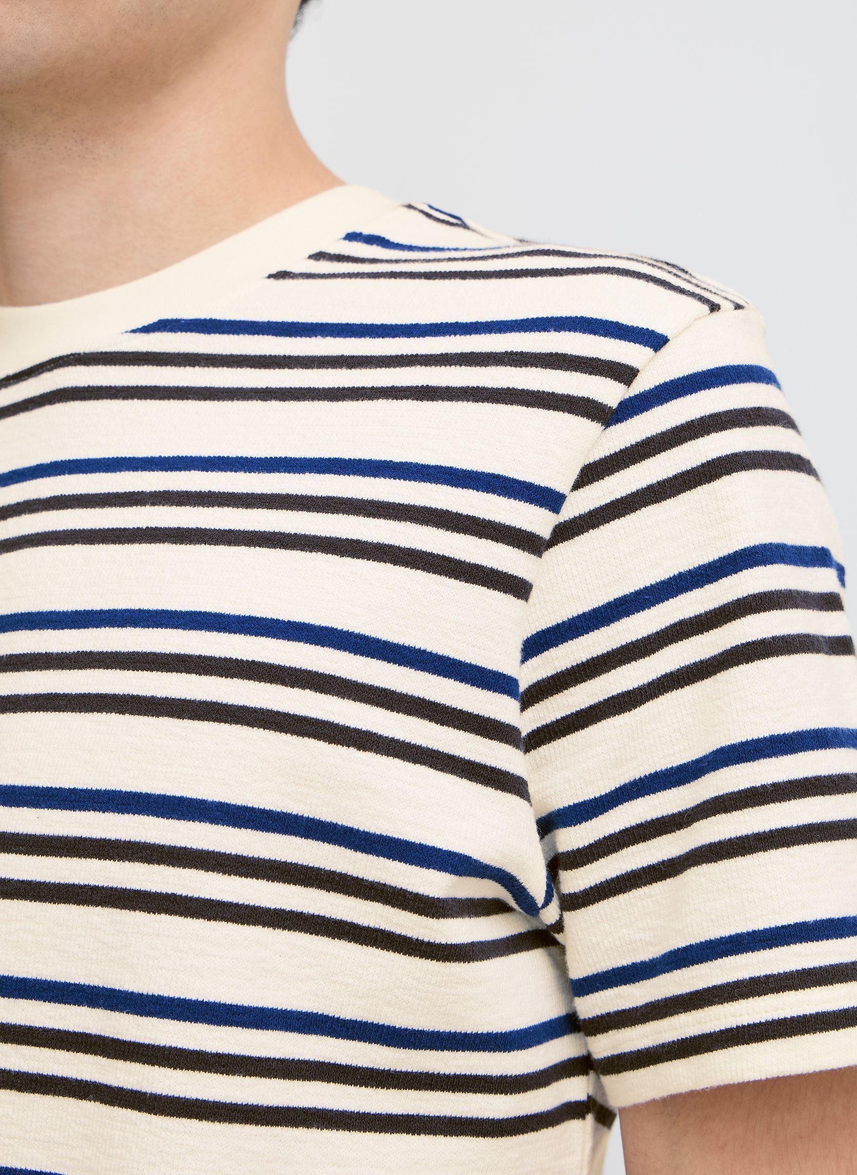 T-shirts met korte mouwen CFLEON striped frotté tee heren wit Casual Friday T-shirts met korte mouwen CFLEON striped frotté tee heren wit CLOUD DANCER