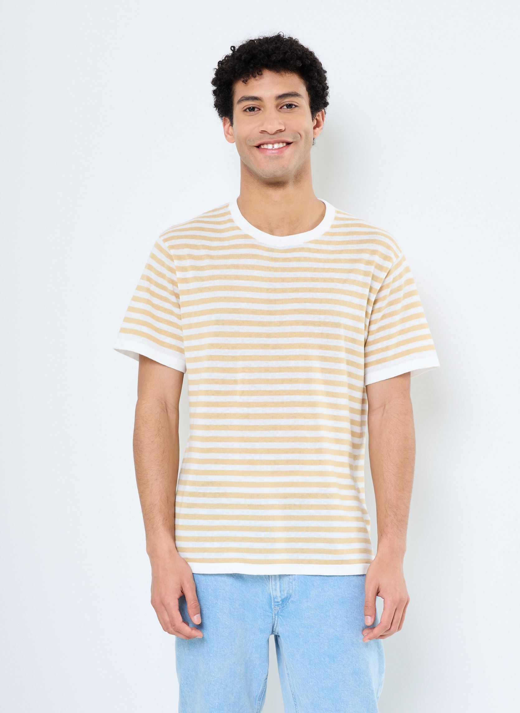 Kurzarm-T-Shirts SDOLSEN herren beige SOLID Kurzarm-T-Shirts SDOLSEN herren beige CURDS & WHEY