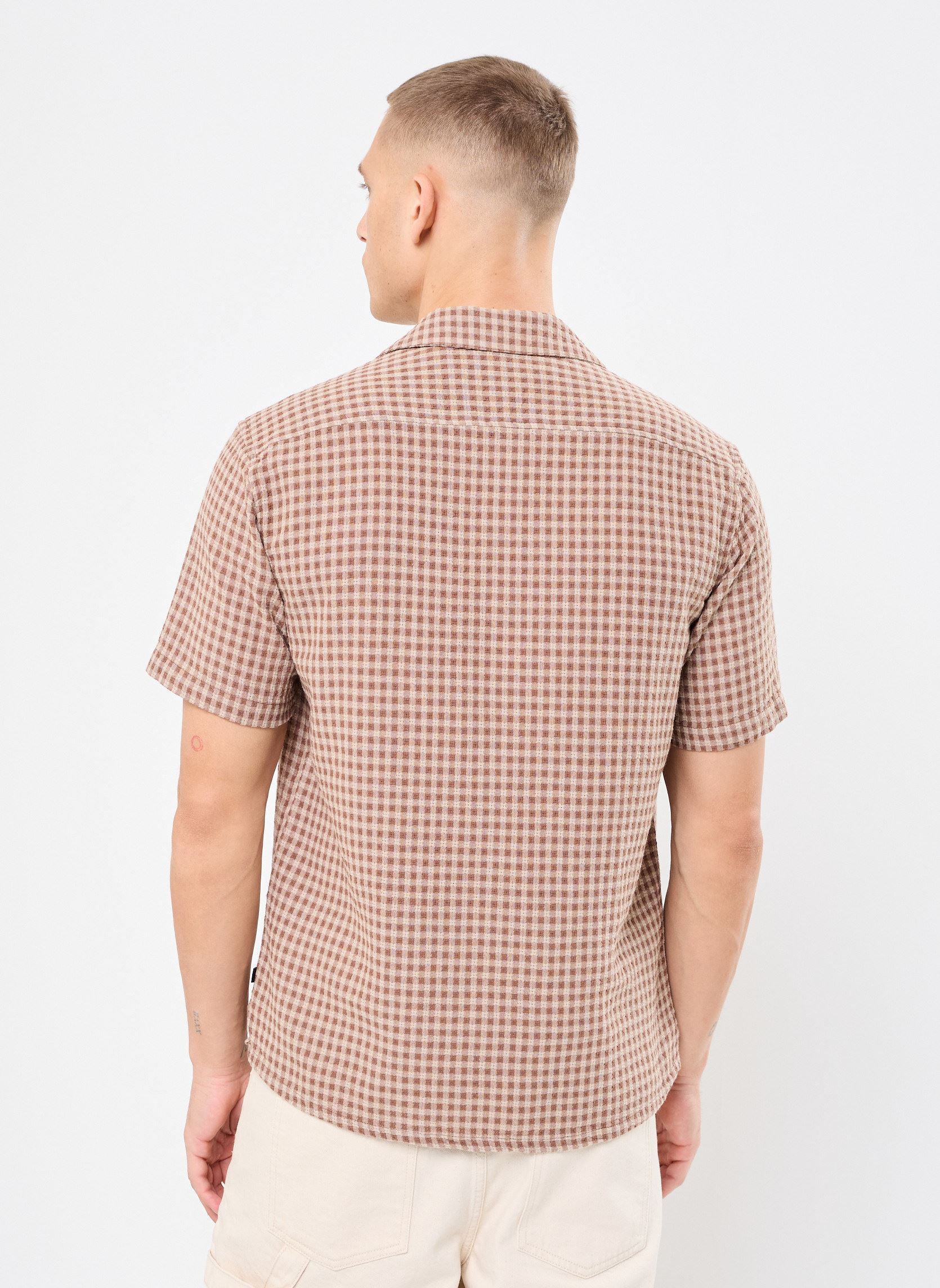 Hemden SDORLANDO heren bruin SOLID Hemden SDORLANDO heren bruin ACORN