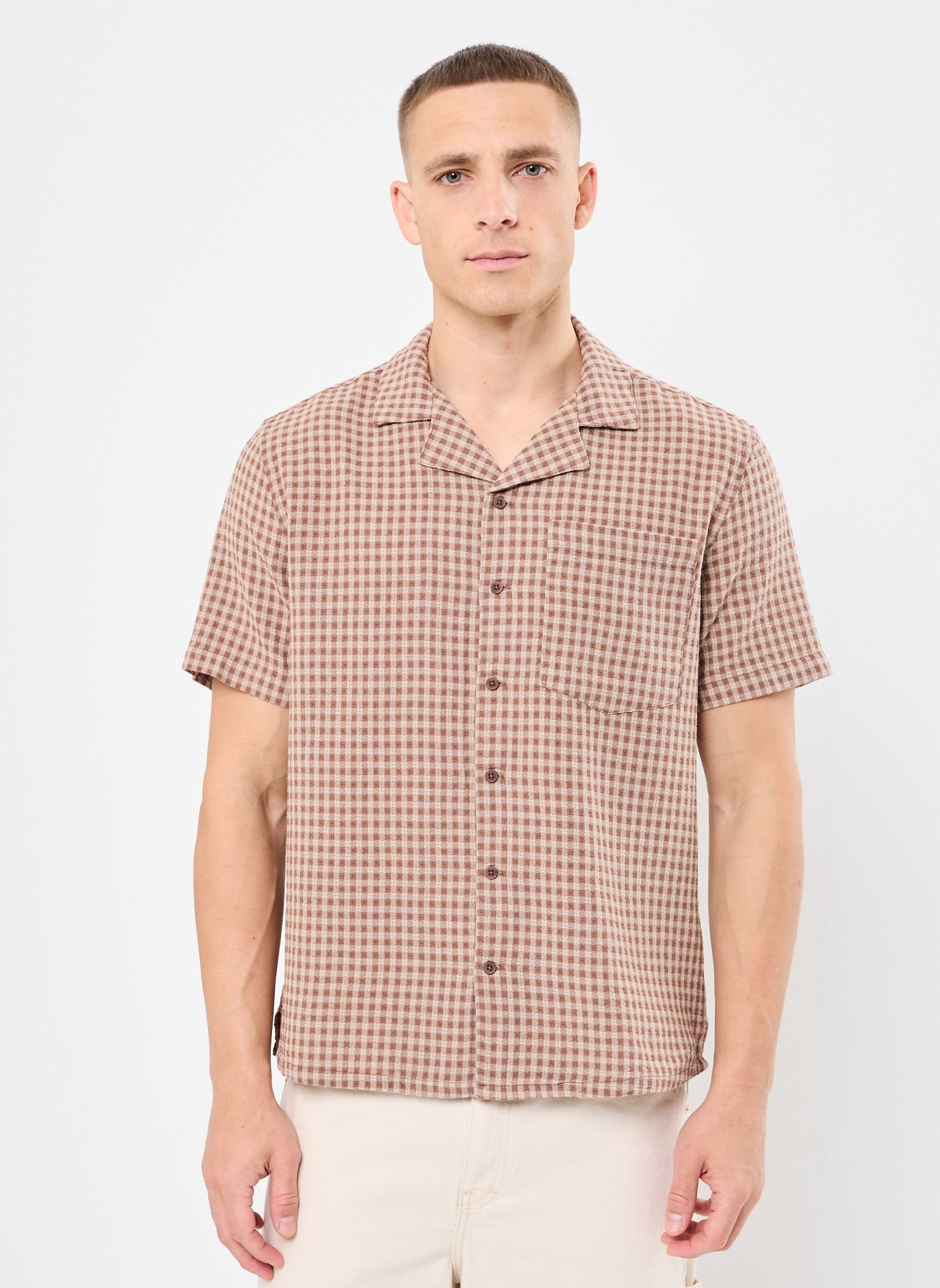 Hemden SDORLANDO heren bruin SOLID Hemden SDORLANDO heren bruin ACORN