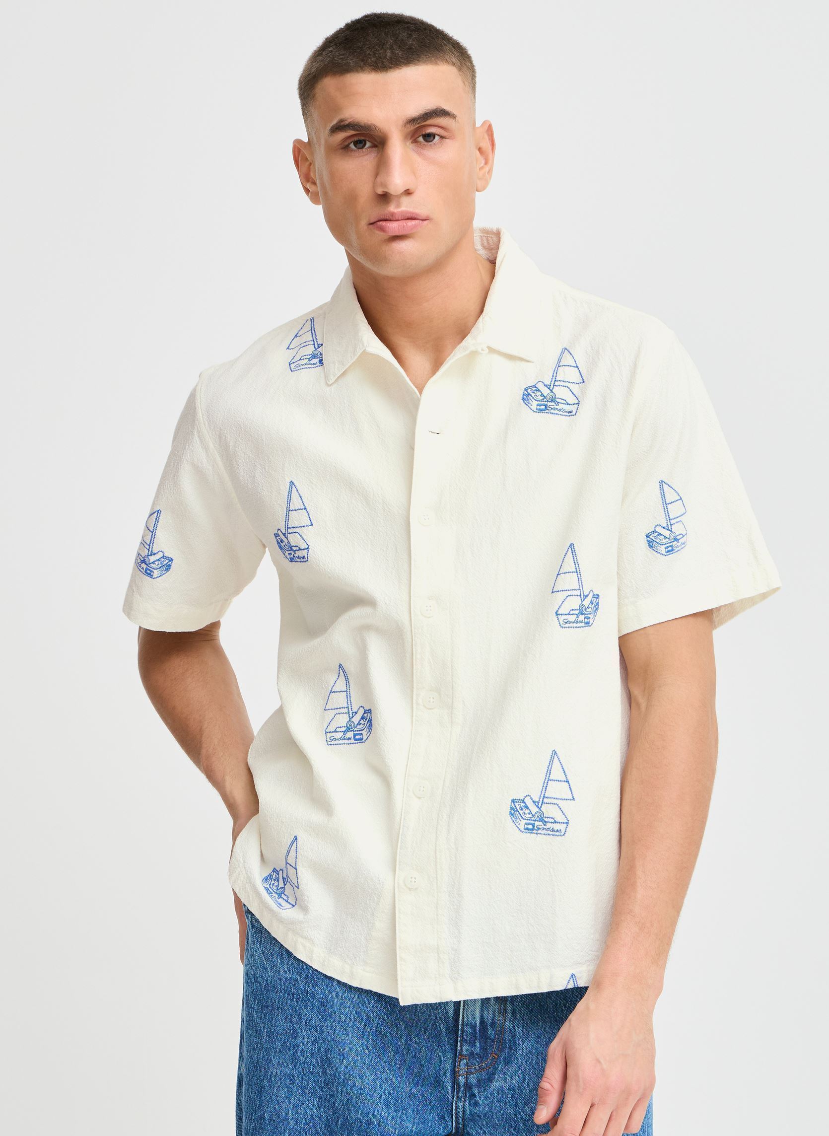 Hemden SDOTTILD herren weiß SOLID Hemden SDOTTILD herren weiß OFF WHITE