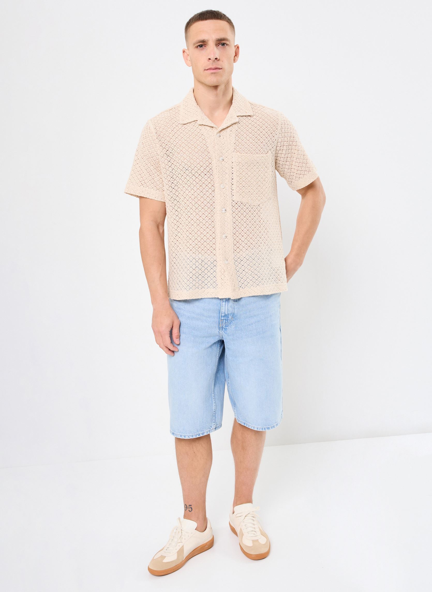 Chemises SDONEY homme beige SOLID Chemises SDONEY homme beige OATMEAL