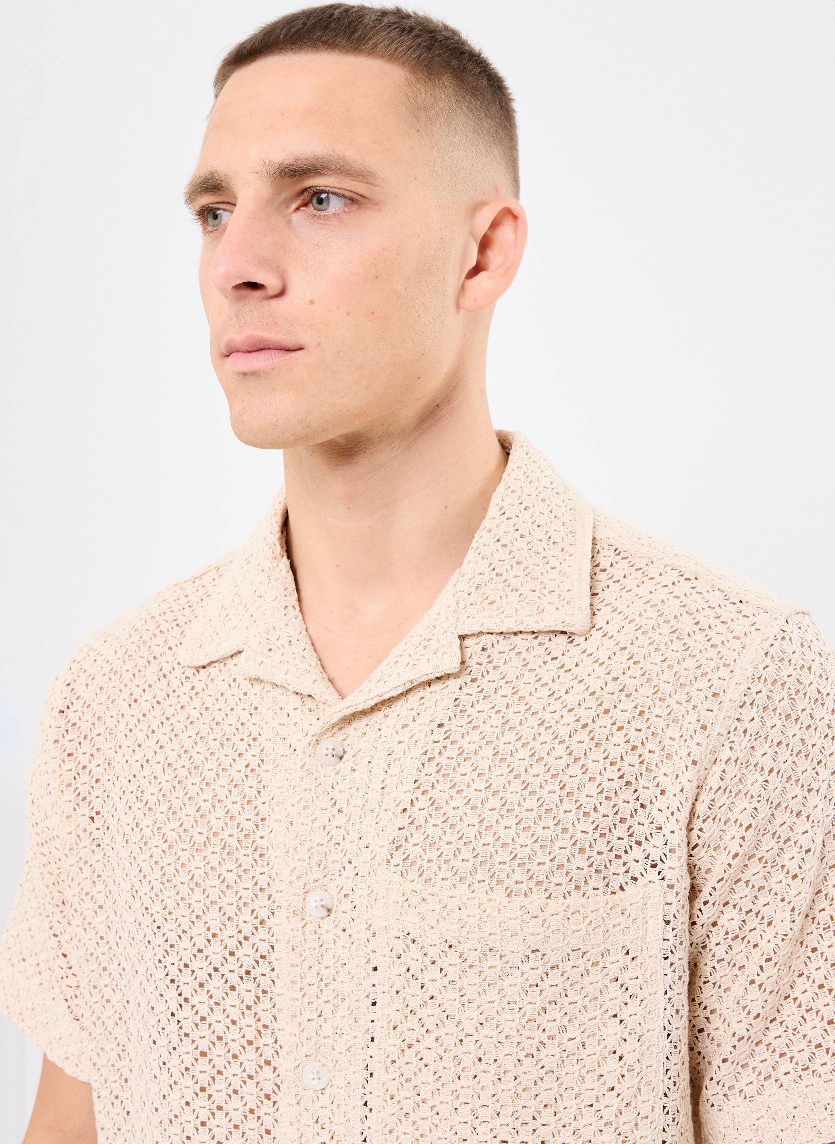 Chemises SDONEY homme beige SOLID Chemises SDONEY homme beige OATMEAL