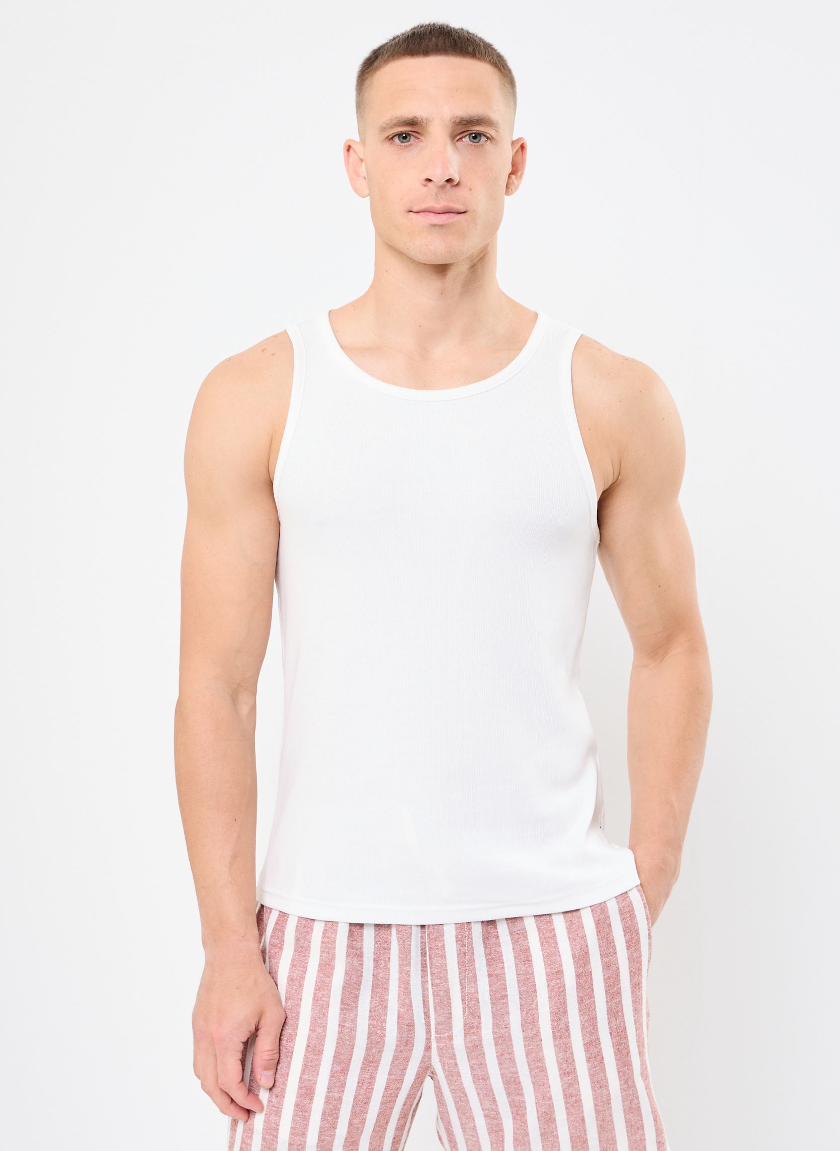 Tanktops SDORTON herren weiß SOLID Tanktops SDORTON herren weiß OFF WHITE