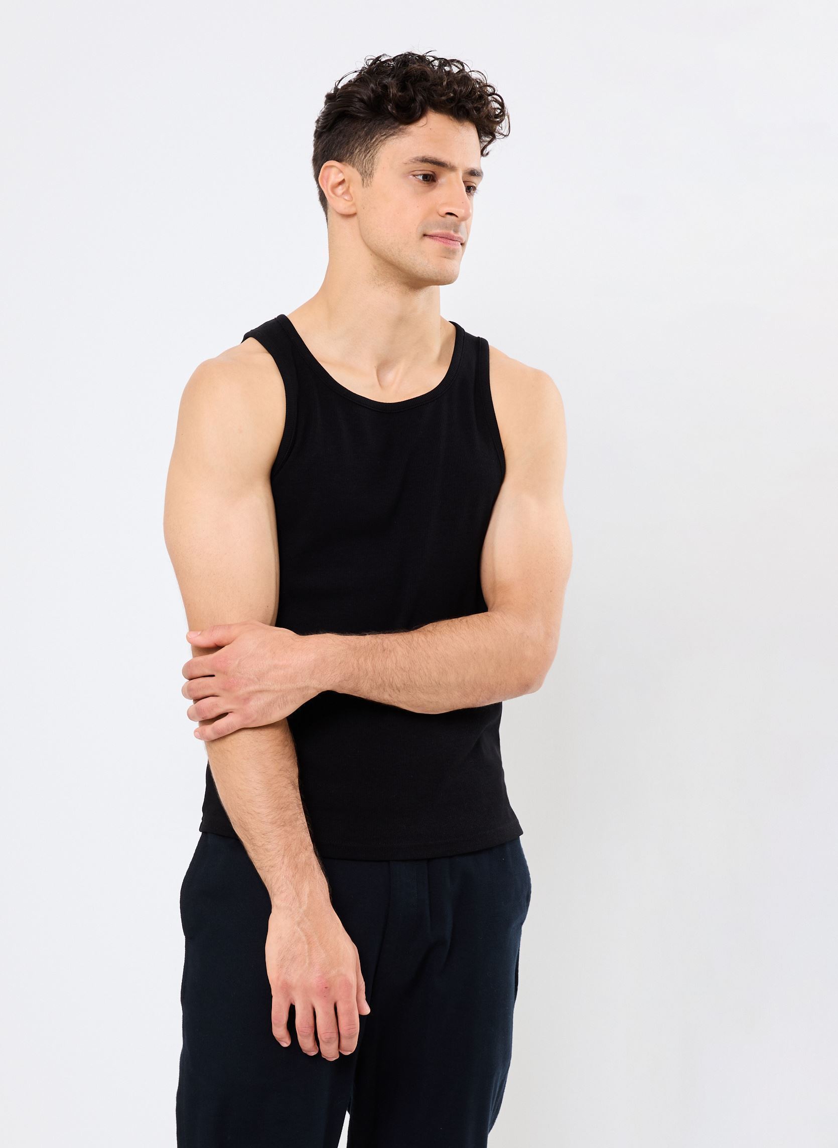 Débardeurs SDORTON homme noir SOLID Débardeurs SDORTON homme noir TRUE BLACK
