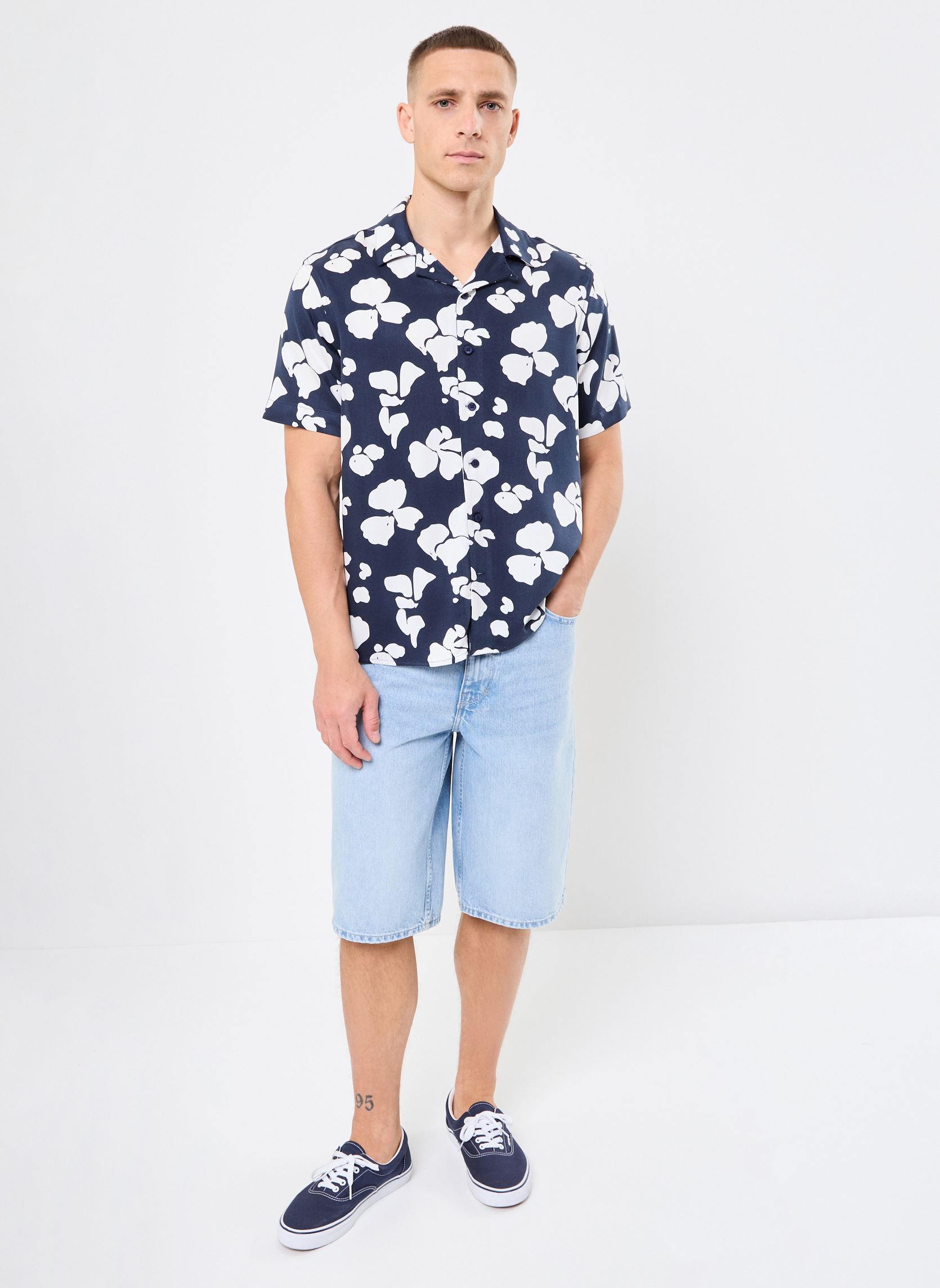 Chemises SDPACHA homme bleu SOLID Chemises SDPACHA homme bleu INSIGNIA BLUE