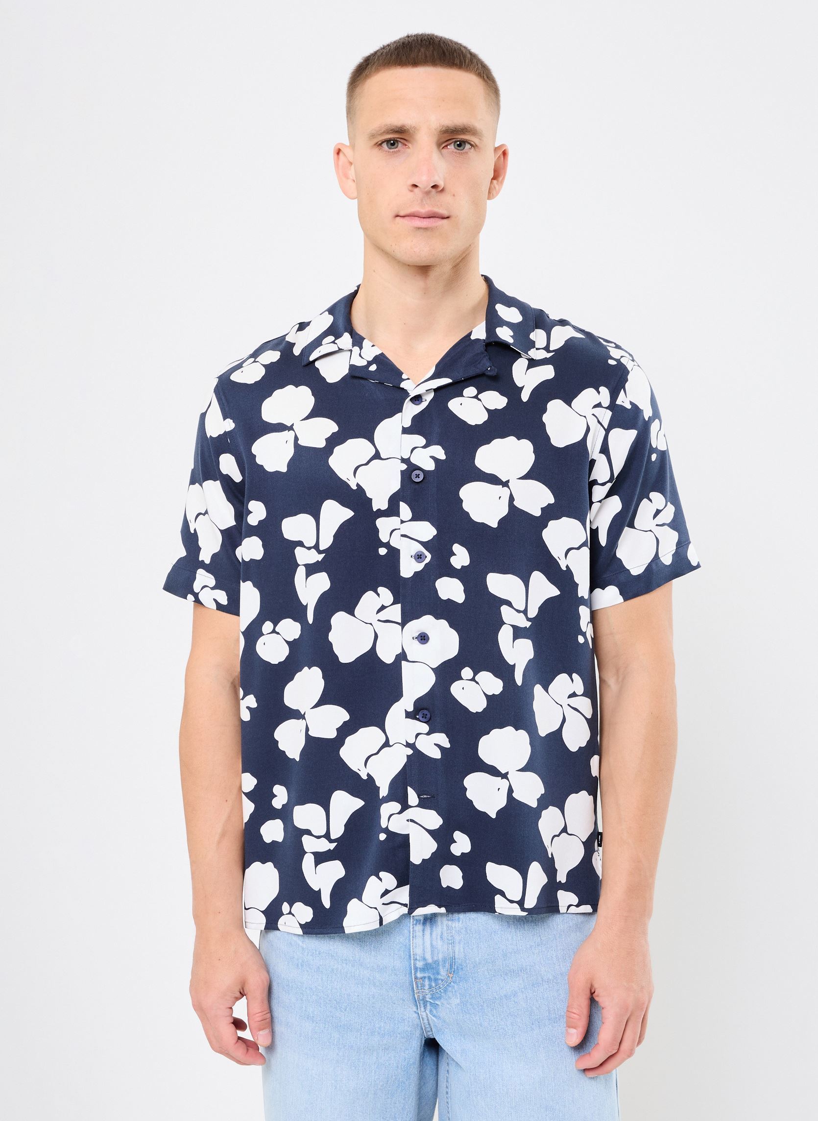 Chemises SDPACHA homme bleu SOLID Chemises SDPACHA homme bleu INSIGNIA BLUE