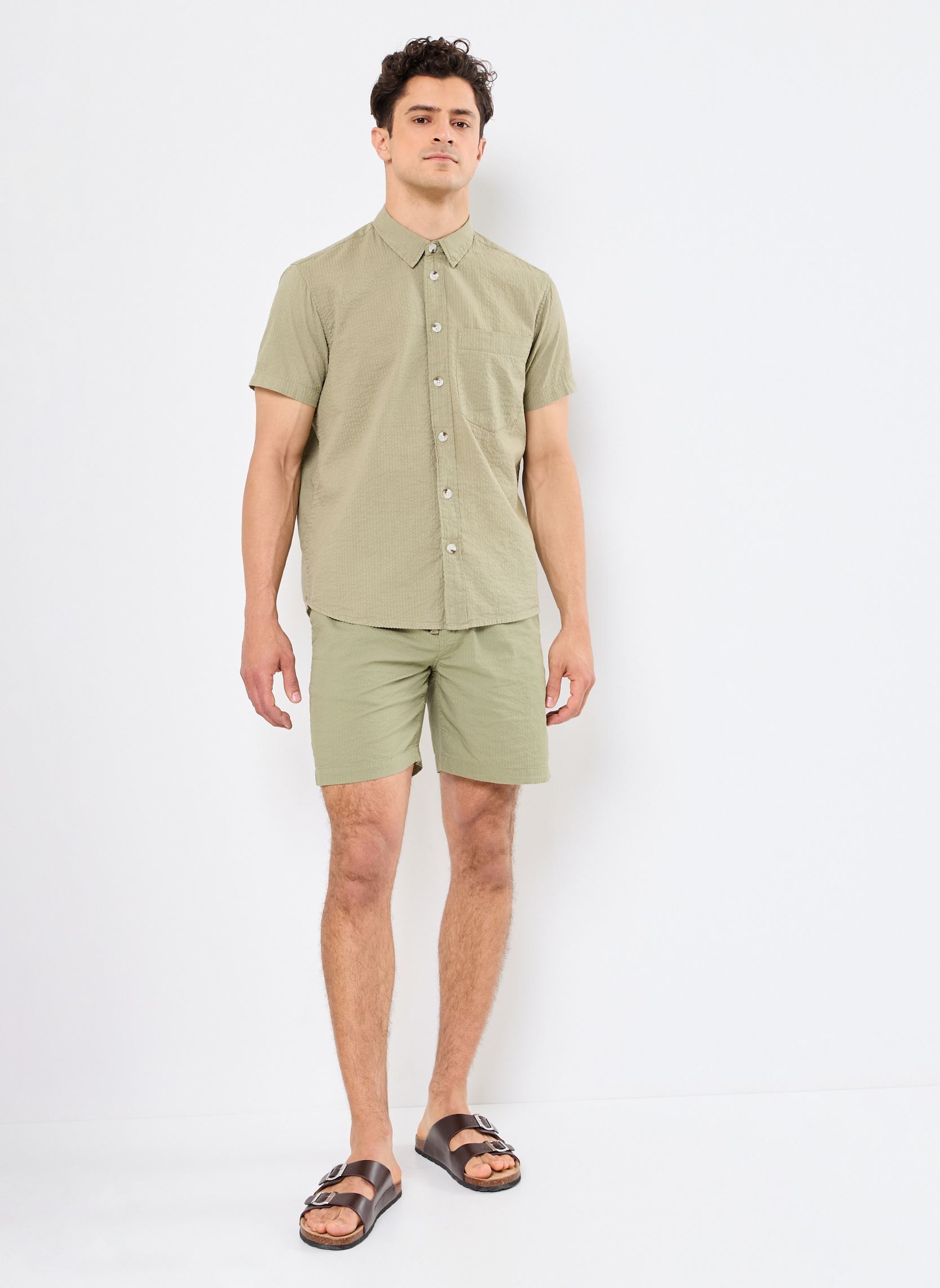 Chemises SDPALLE homme vert SOLID Chemises SDPALLE homme vert VETIVER
