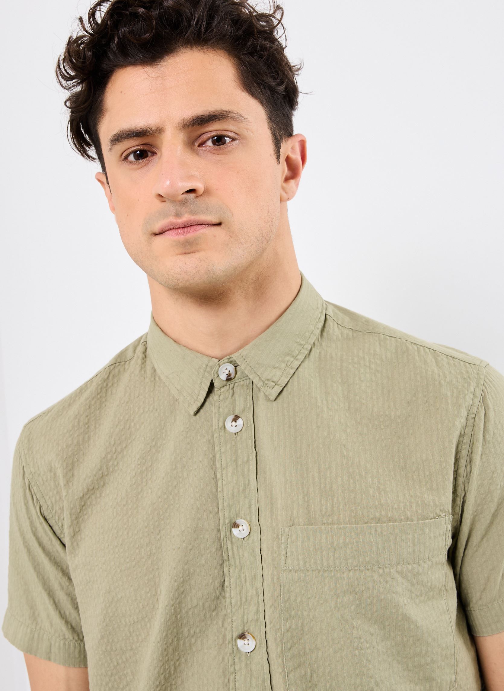 Chemises SDPALLE homme vert SOLID Chemises SDPALLE homme vert VETIVER