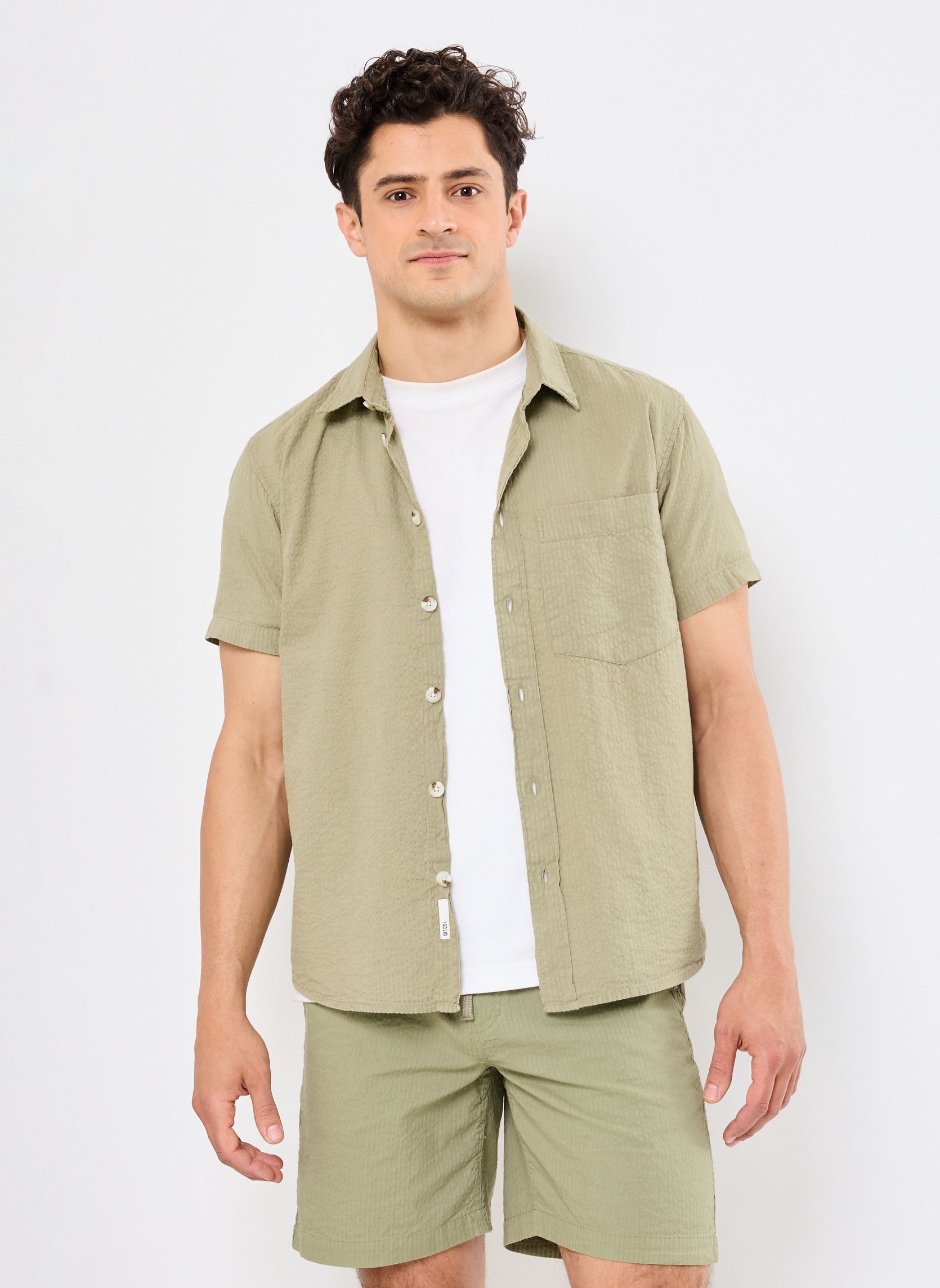 Chemises SDPALLE homme vert SOLID Chemises SDPALLE homme vert VETIVER