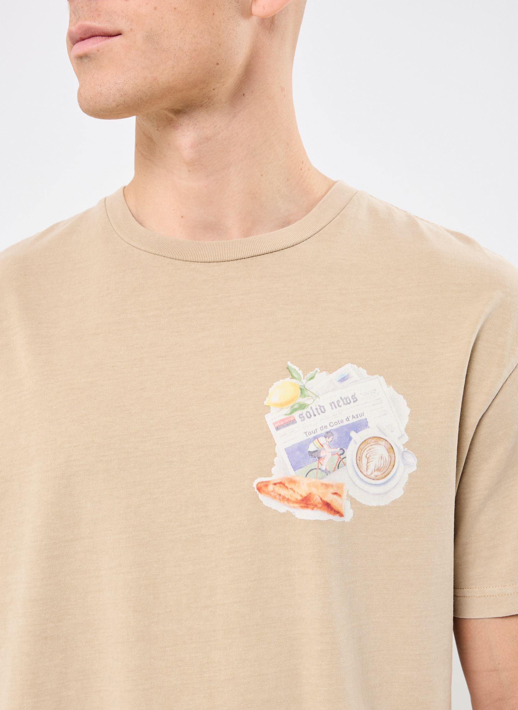 Tee-shirts manches courtes SDPAVAN homme beige SOLID Tee-shirts manches courtes SDPAVAN homme beige CURDS & WHEY