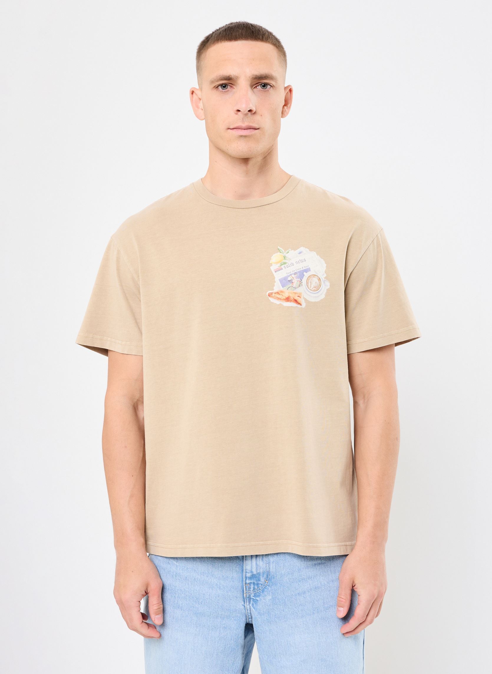 Tee-shirts manches courtes SDPAVAN homme beige SOLID Tee-shirts manches courtes SDPAVAN homme beige CURDS & WHEY