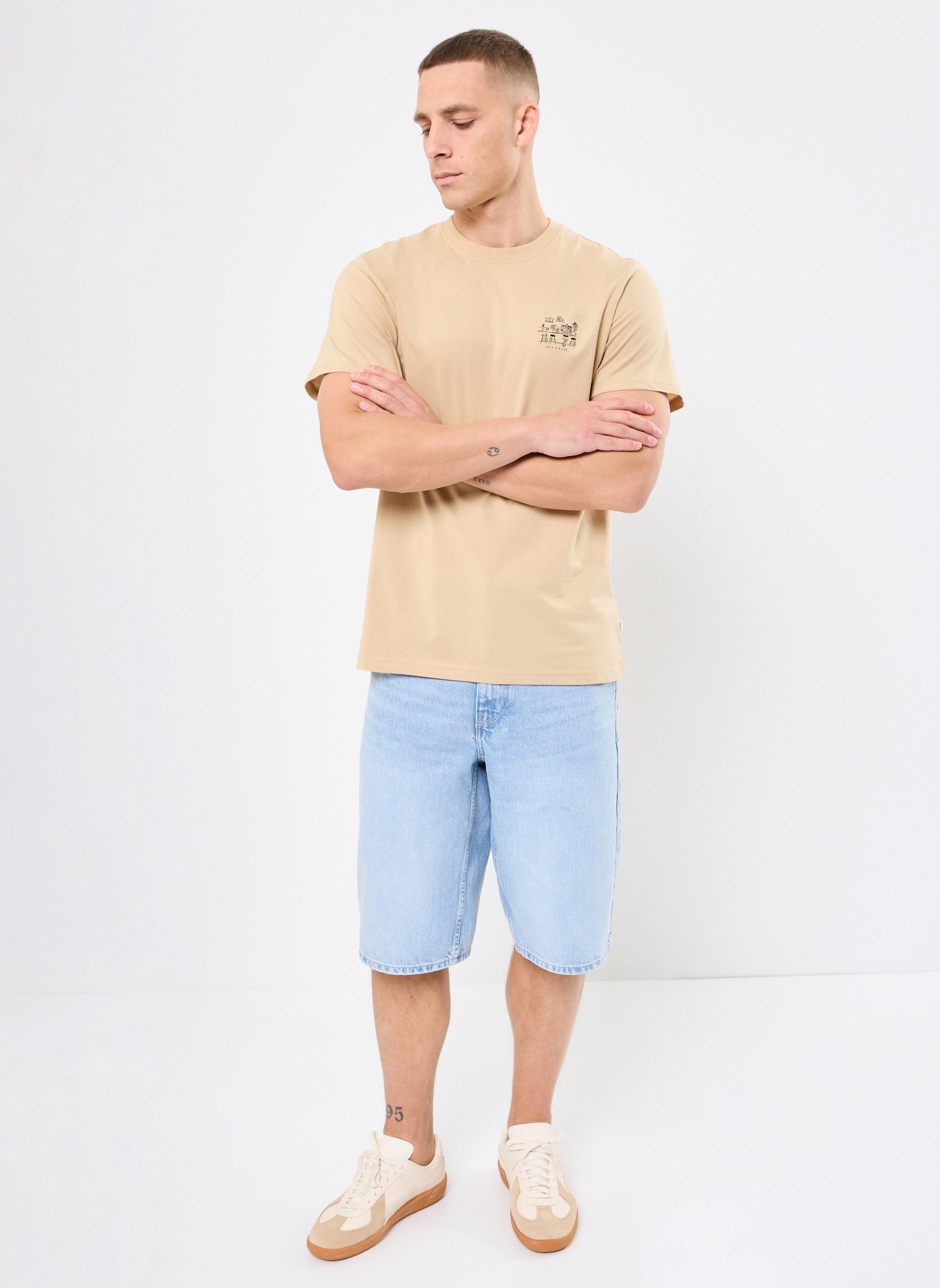 Tee-shirts manches courtes SDPAX homme beige SOLID Tee-shirts manches courtes SDPAX homme beige CURDS & WHEY