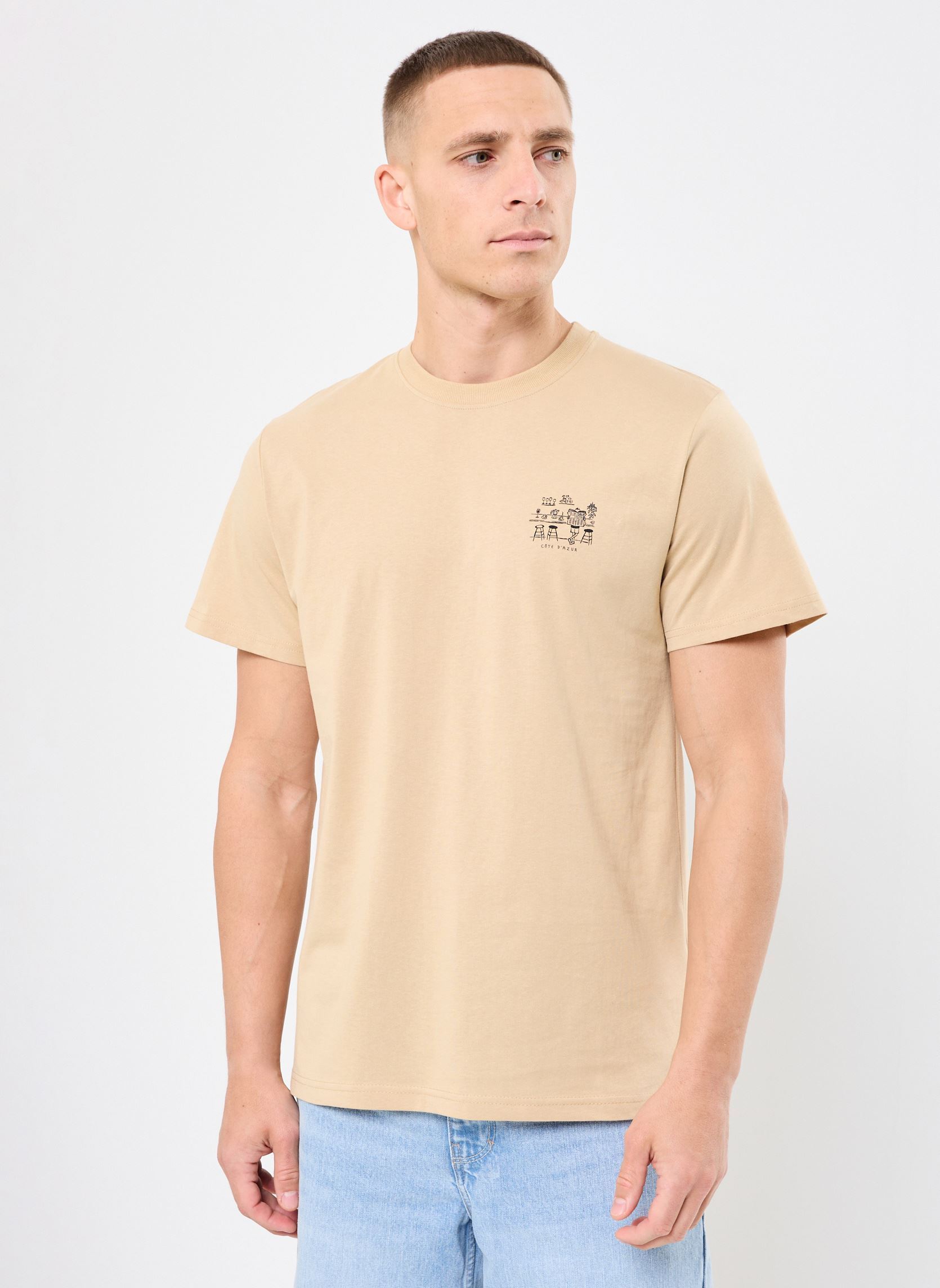 Tee-shirts manches courtes SDPAX homme beige SOLID Tee-shirts manches courtes SDPAX homme beige CURDS & WHEY