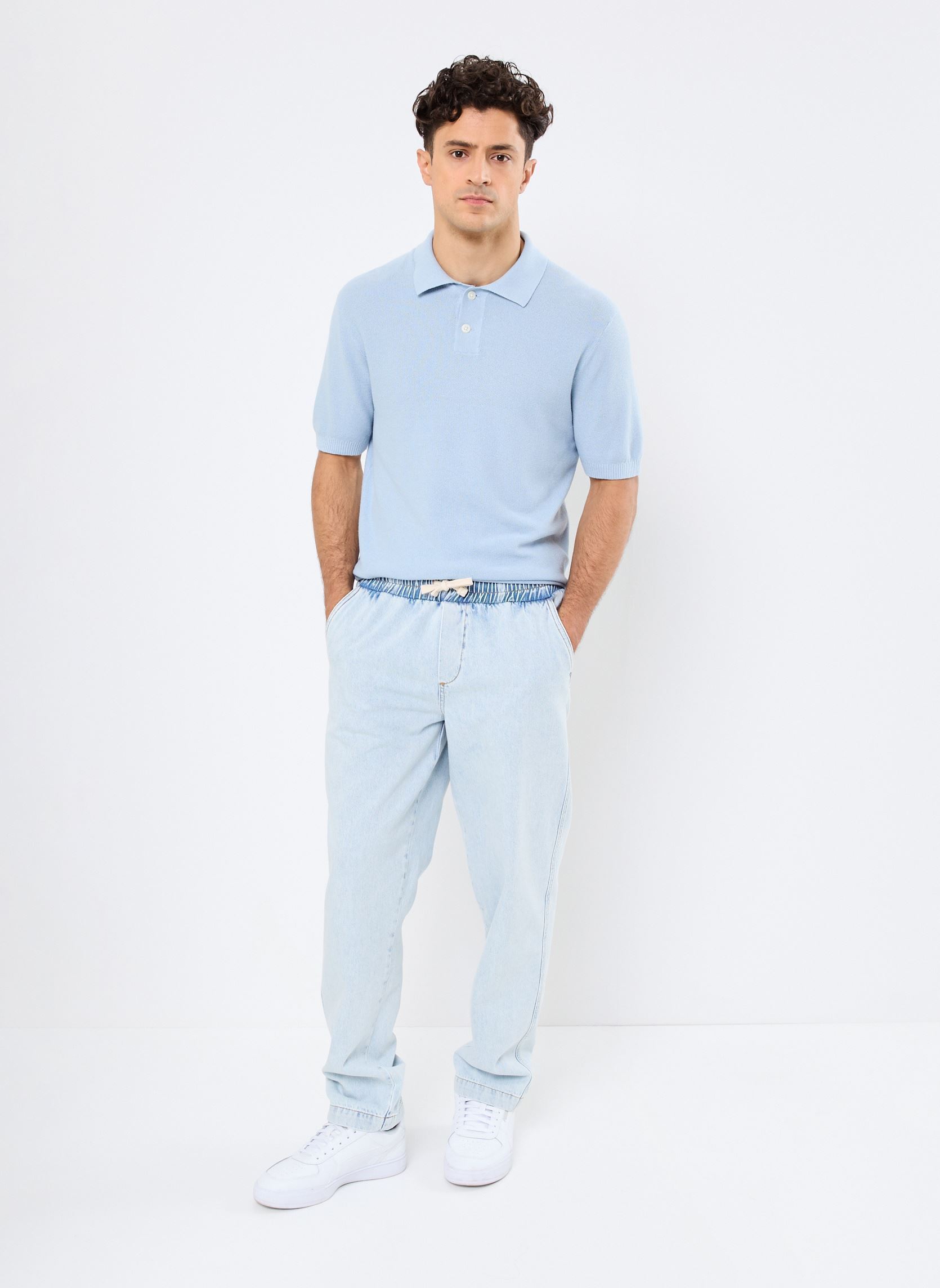Jeans droit SDJake Elasticated homme bleu SOLID Jeans droit SDJake Elasticated homme bleu LIGHT BLUE DENIM
