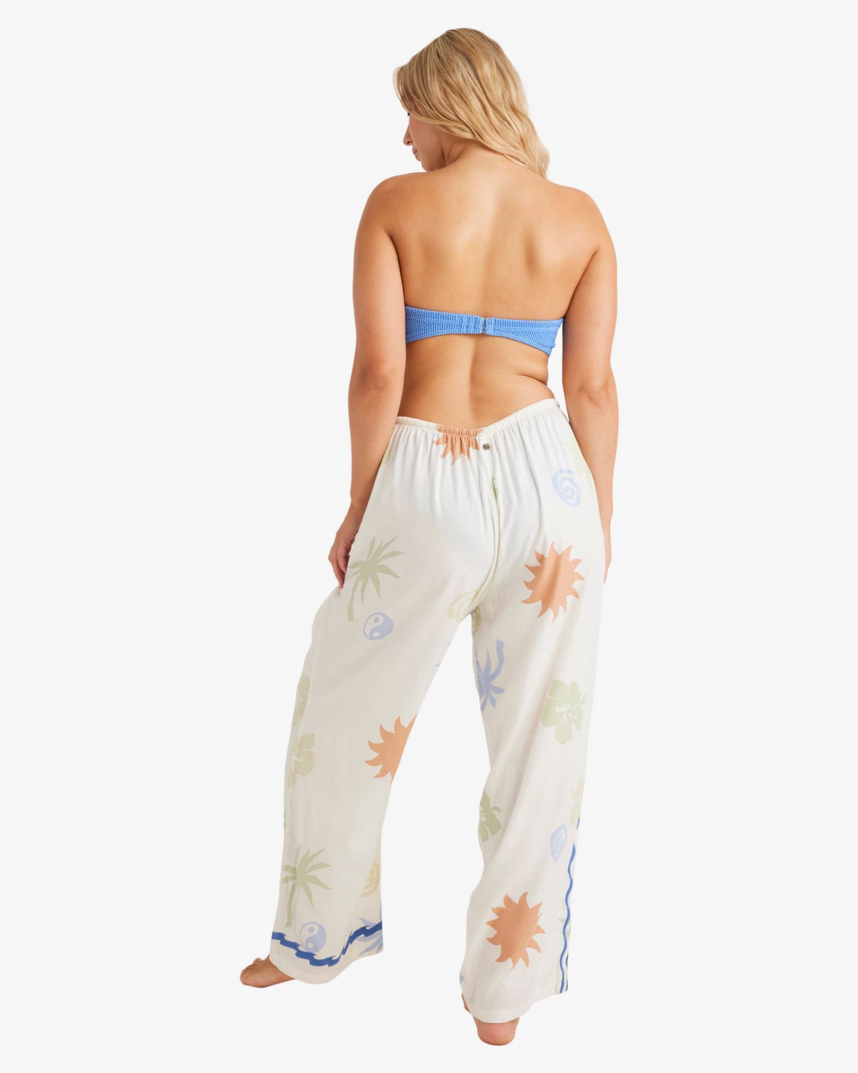 Pantalons larges Sun Symbol Pant femme blanc Billabong Pantalons larges Sun Symbol Pant femme blanc MULTI