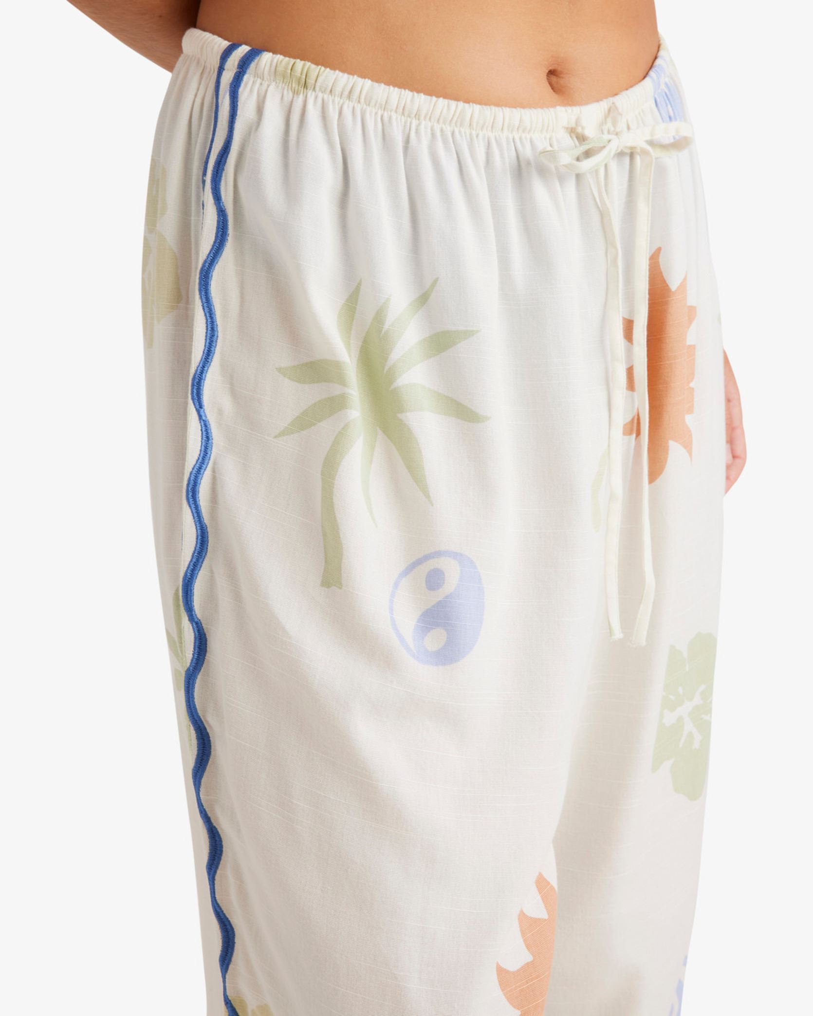 Pantalons larges Sun Symbol Pant femme blanc Billabong Pantalons larges Sun Symbol Pant femme blanc MULTI