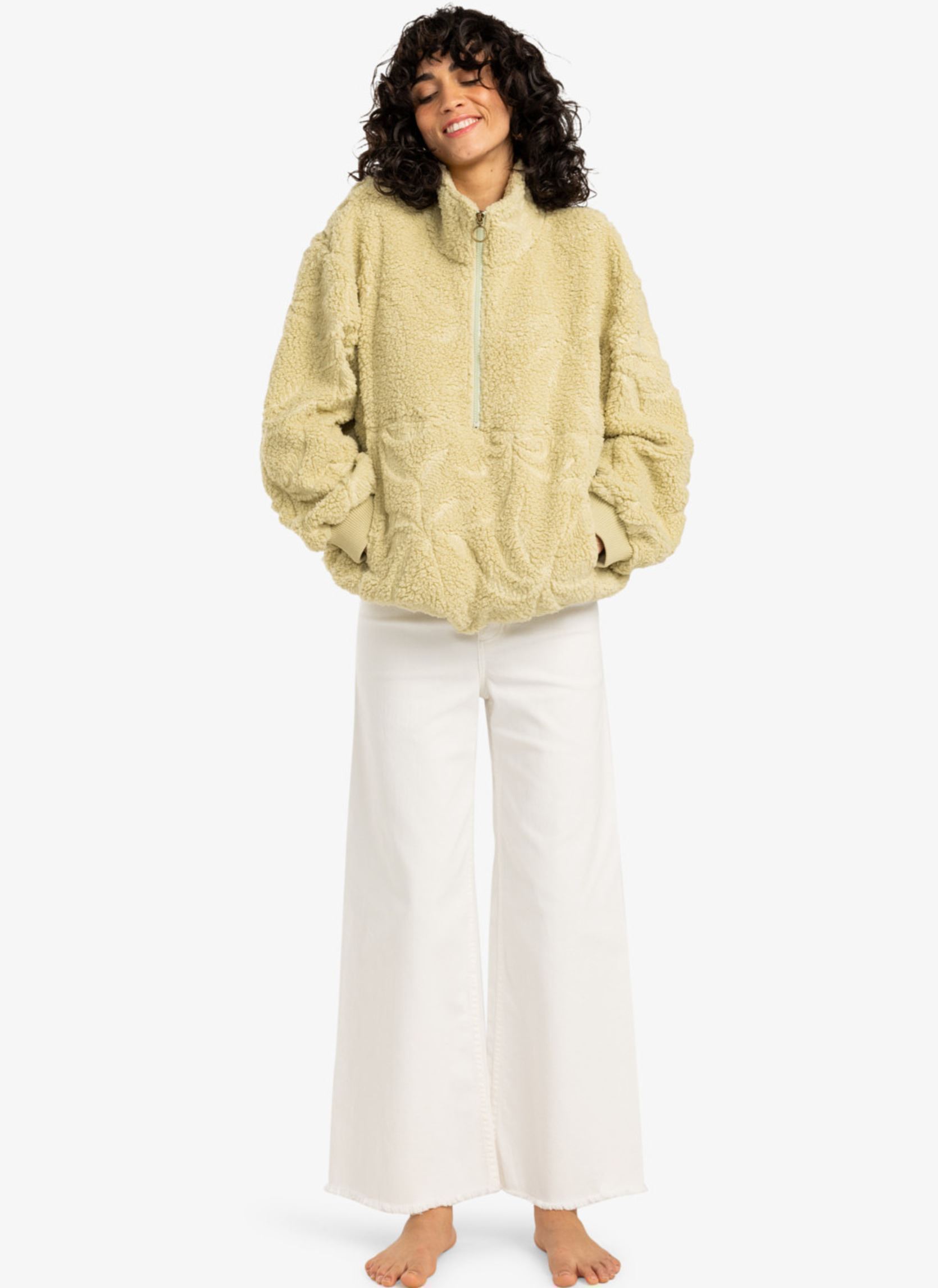 Fleece-Pullover Time Off EBJPF00111 damen grün Billabong Fleece-Pullover Time Off EBJPF00111 damen grün WASABI