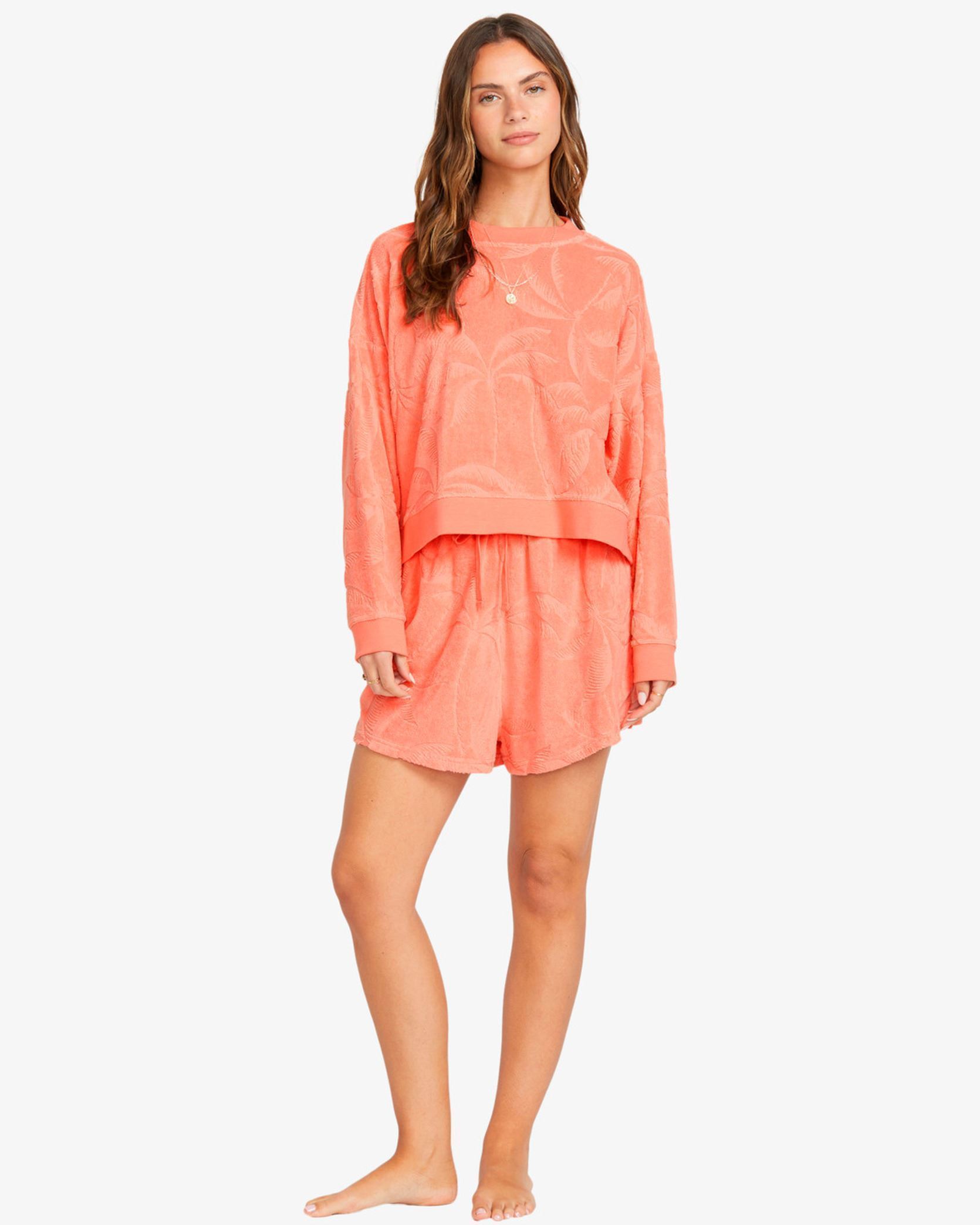 Sweatshirts Sun Tempo Crew femme orange Billabong Sweatshirts Sun Tempo Crew femme orange PEACH OUT