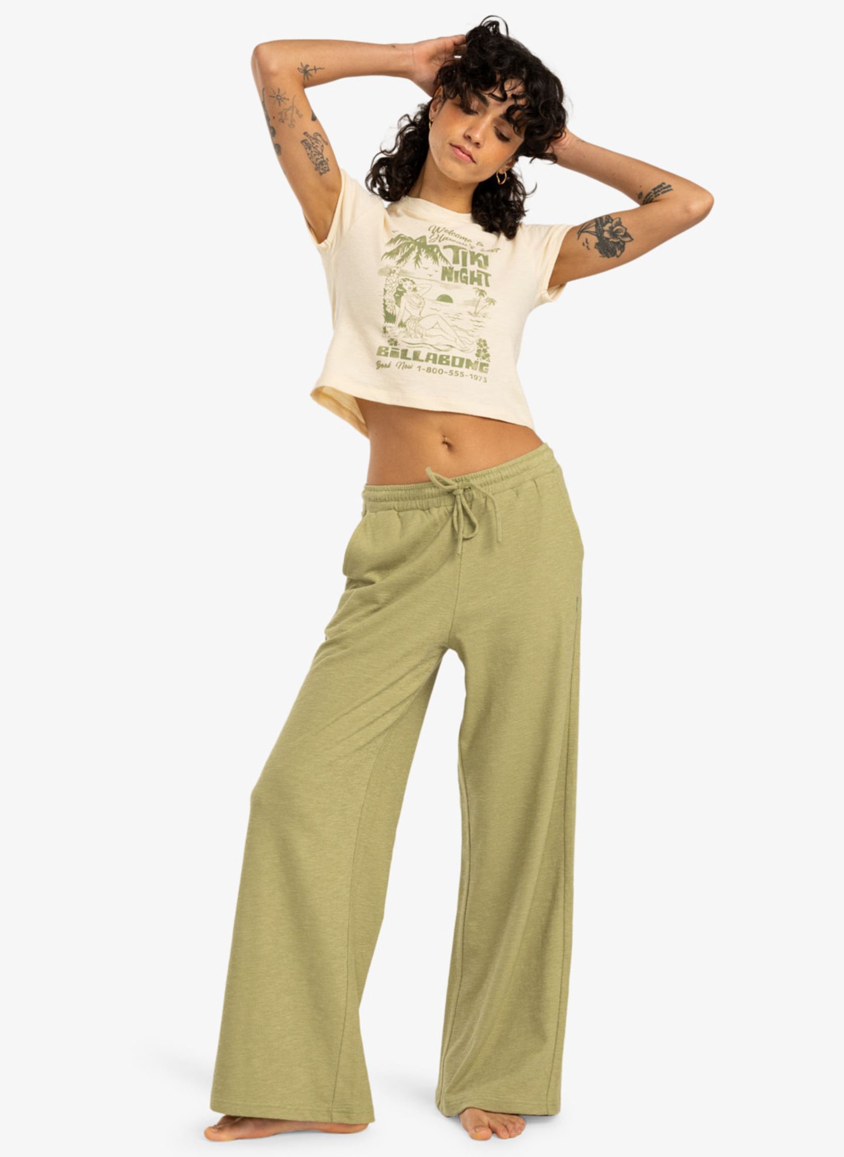 Tee-shirts manches courtes Baby Tee femme beige Billabong Tee-shirts manches courtes Baby Tee femme beige WHITECAP