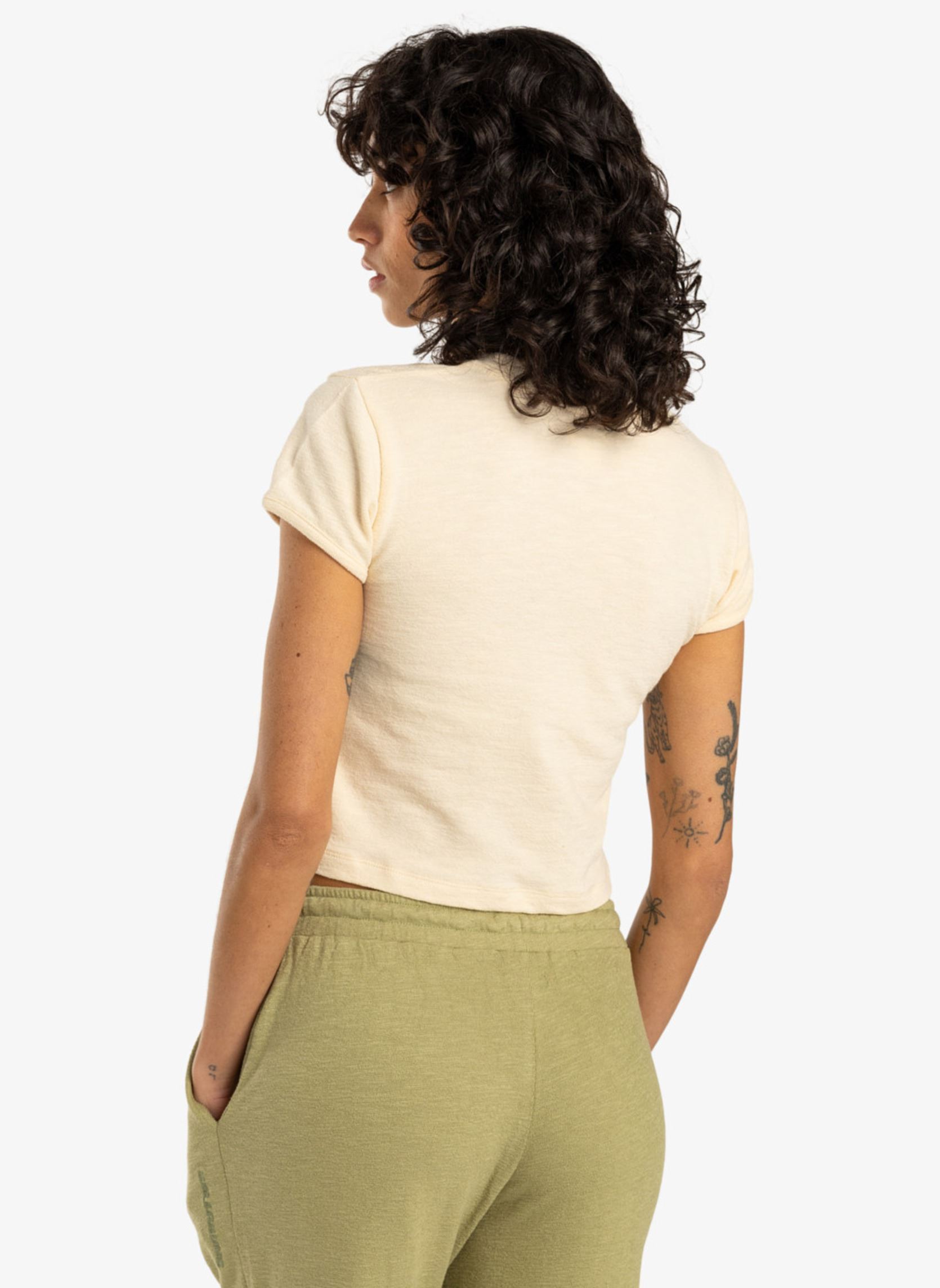 Tee-shirts manches courtes Baby Tee femme beige Billabong Tee-shirts manches courtes Baby Tee femme beige WHITECAP
