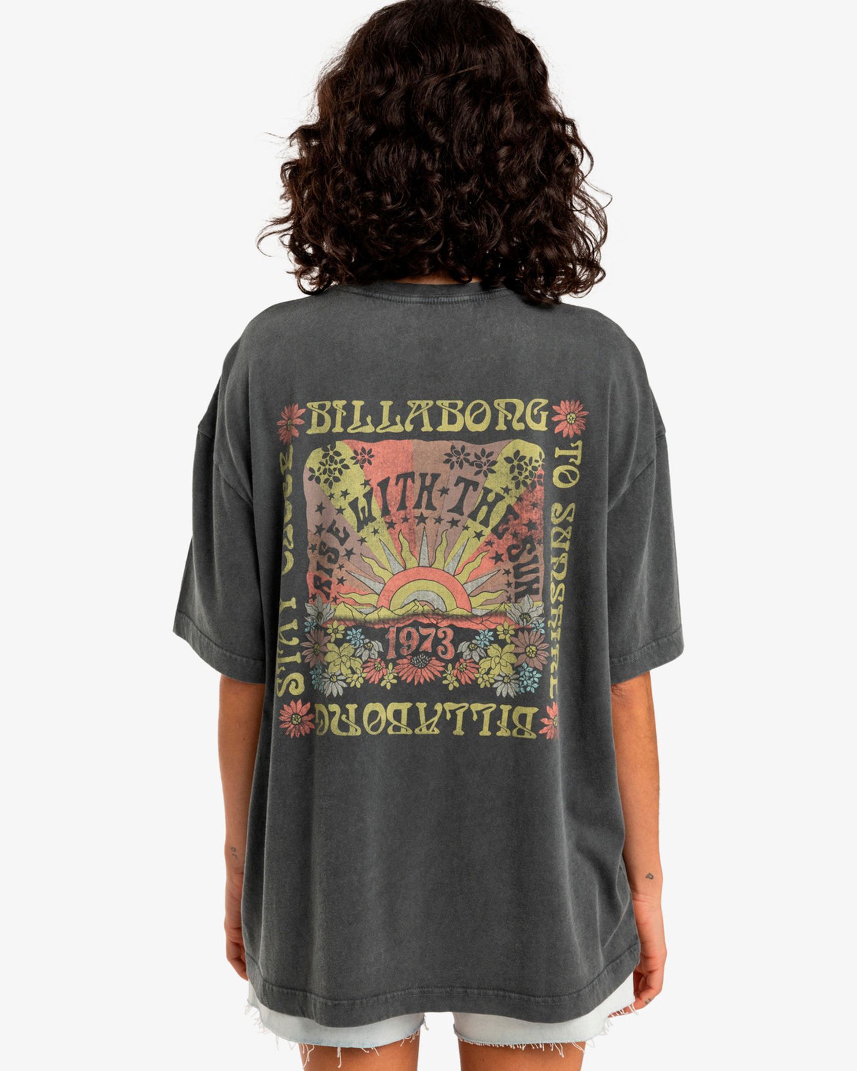 Tee-shirts manches courtes Out Until Dawn femme gris Billabong Tee-shirts manches courtes Out Until Dawn femme gris OFF BLACK