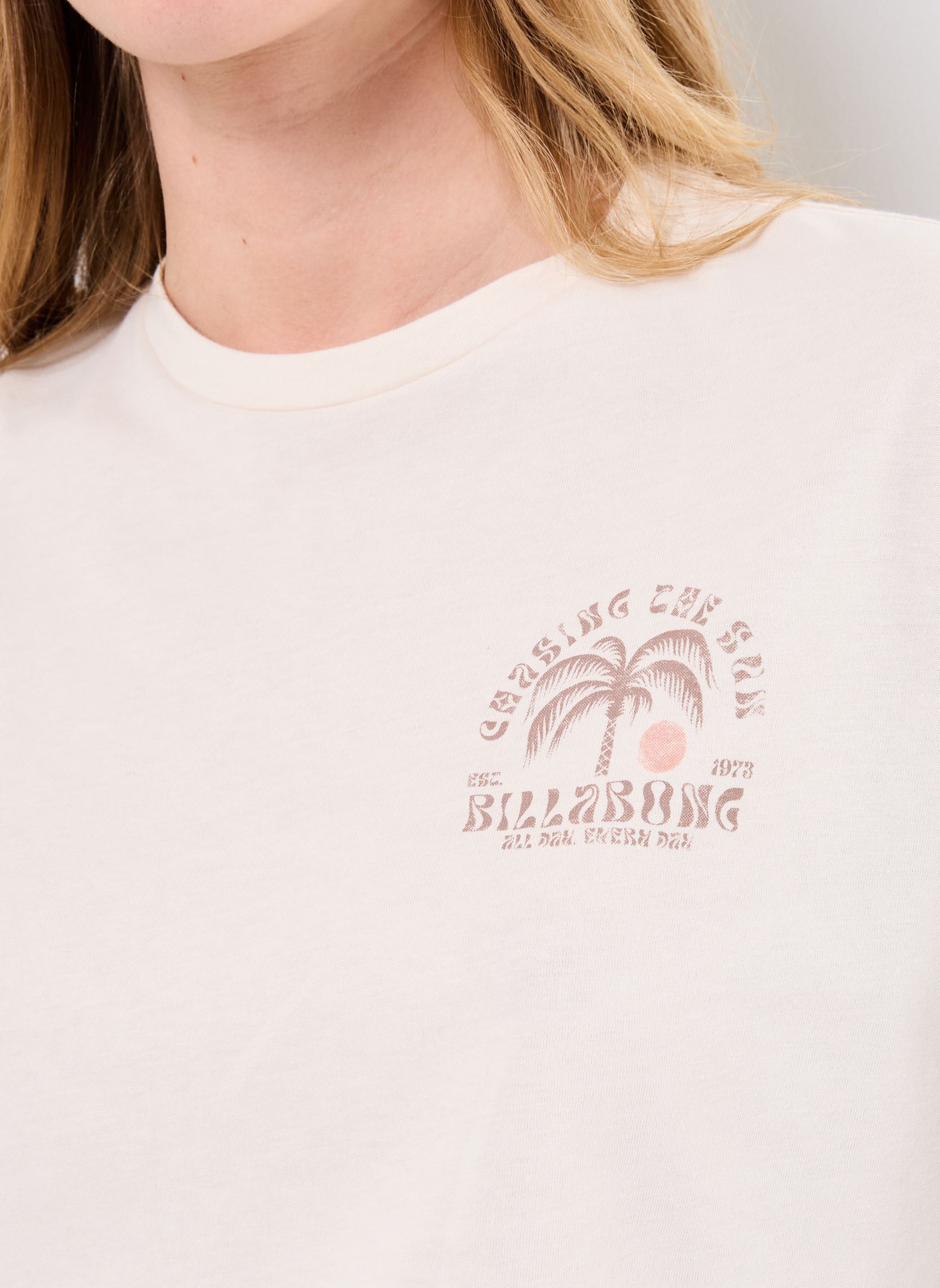 Camisetas de manga corta Chasing Sun mujer blanco Billabong Camisetas de manga corta Chasing Sun mujer blanco SALT CRYSTAL