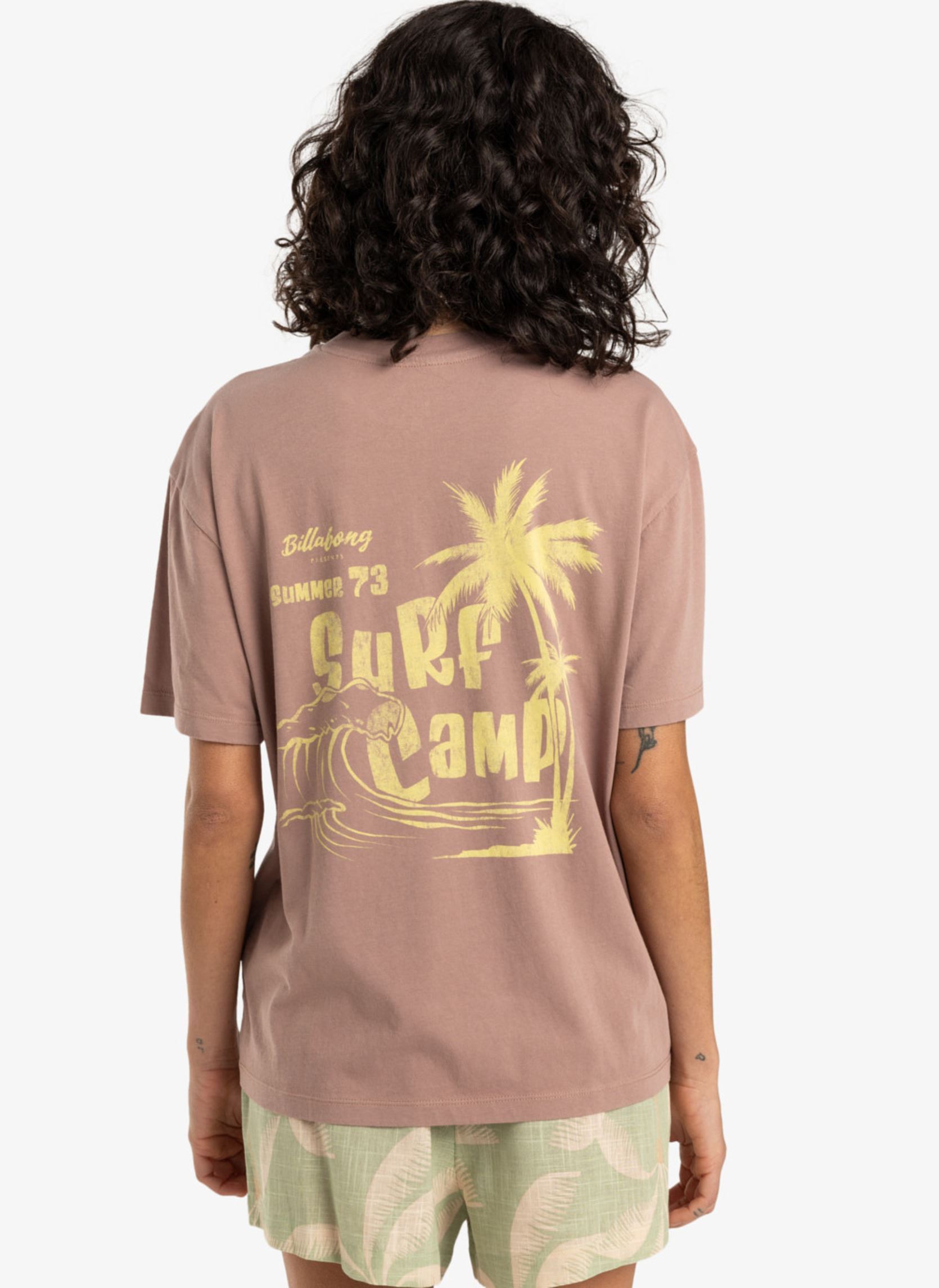 Tee-shirts manches courtes Surf Camp femme marron Billabong Tee-shirts manches courtes Surf Camp femme marron WOOD SMOKE