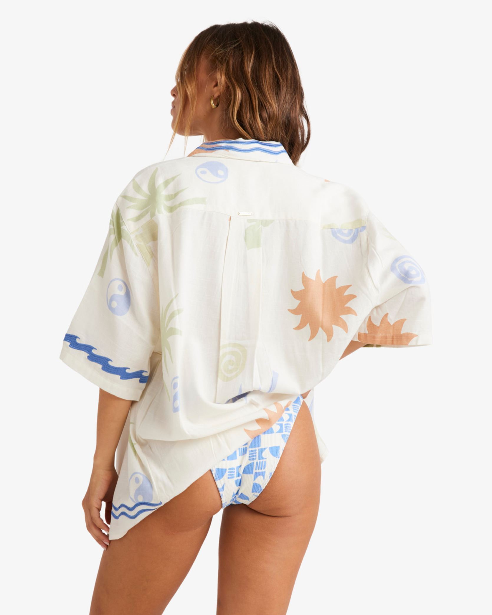 Kurzarm-Hemden Sun Symbol damen weiß Billabong Kurzarm-Hemden Sun Symbol damen weiß MULTI