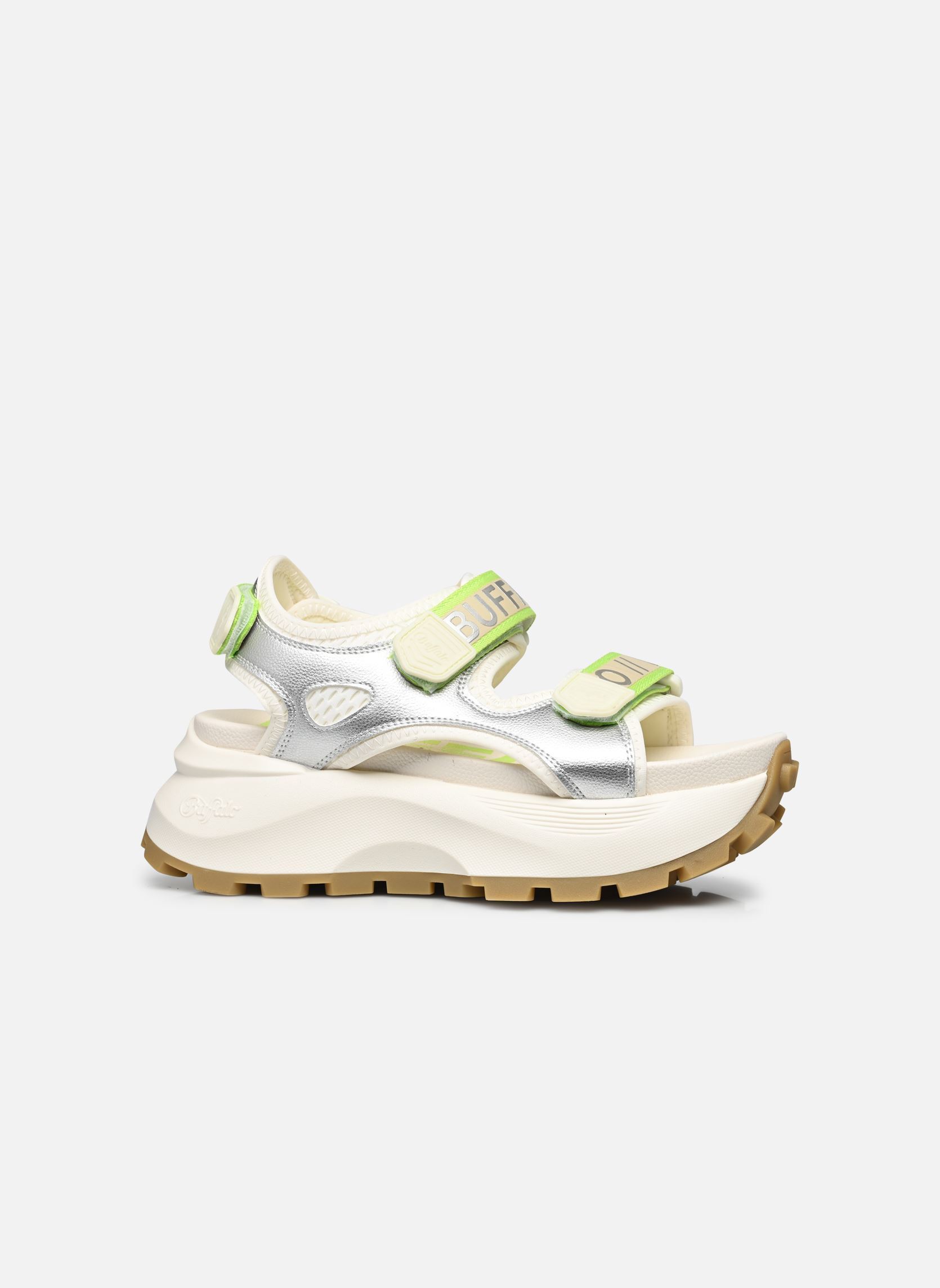 Sandali con zeppa e plateau Manhatten Snd donna bianco Buffalo Sandali con zeppa e plateau Manhatten Snd donna bianco White/silver/green