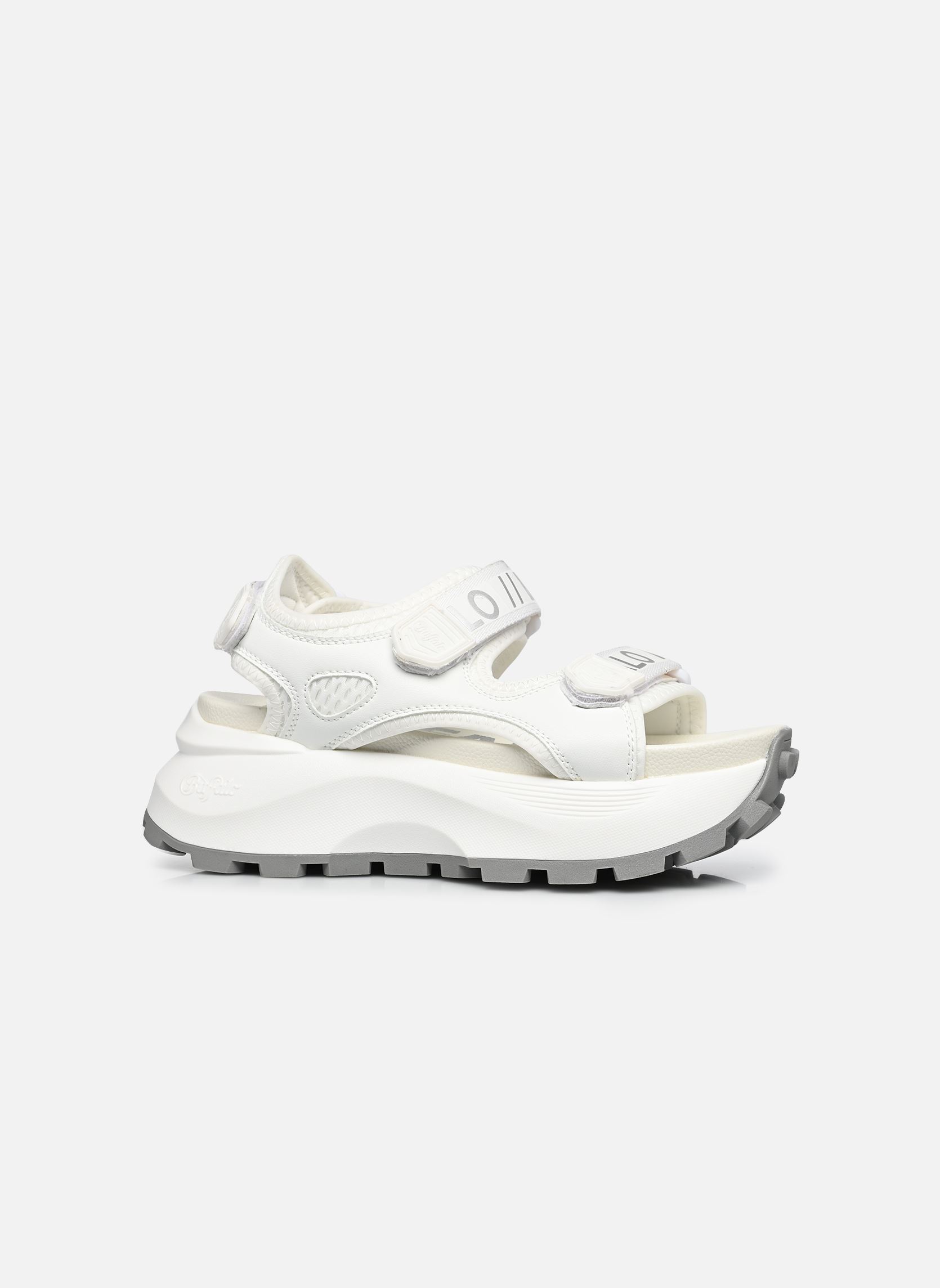 Sandalen met sleehak en plateau Manhatten Snd dames wit Buffalo Sandalen met sleehak en plateau Manhatten Snd dames wit White