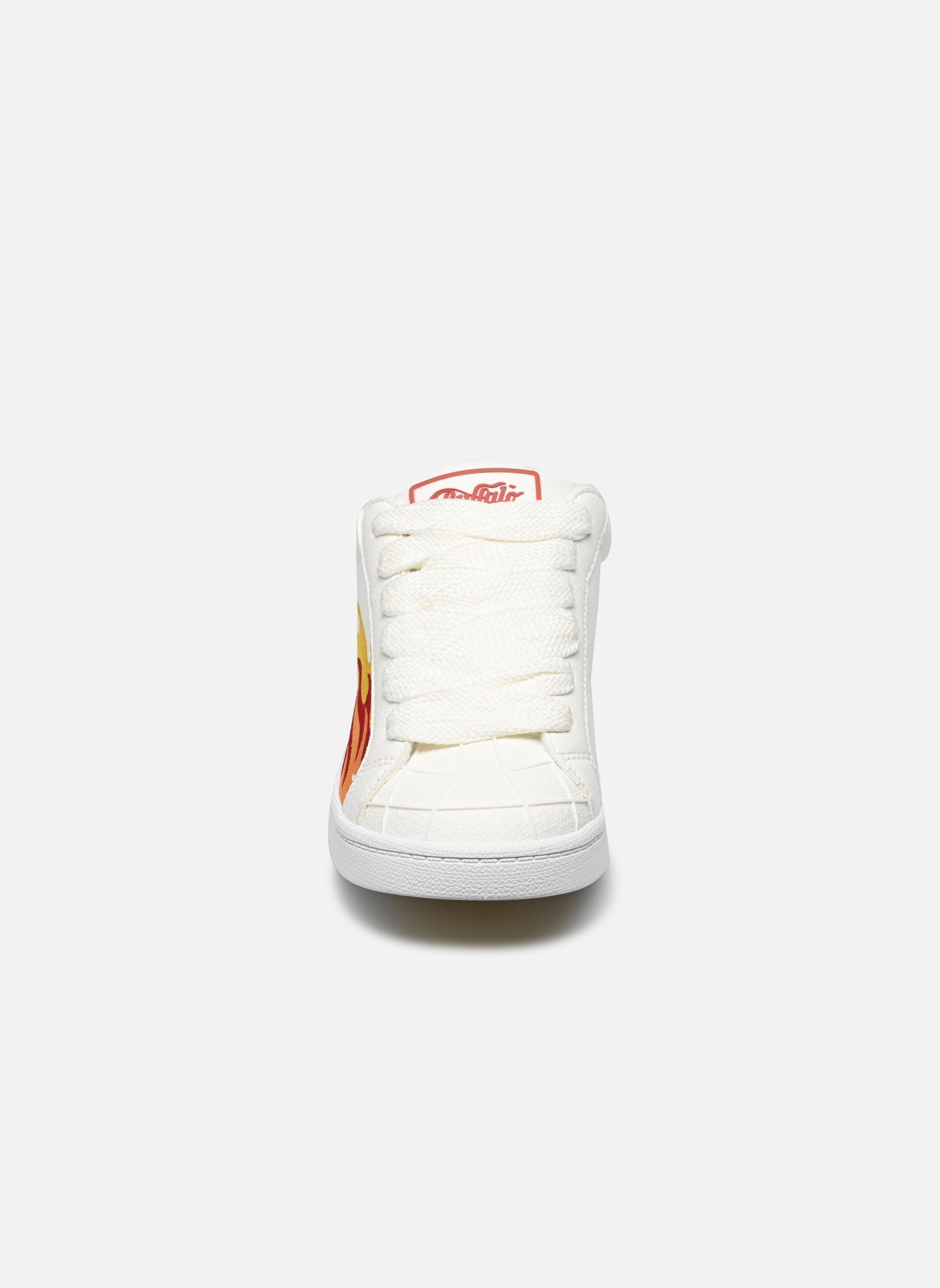 Sneakers Liberty dames wit Buffalo Sneakers Liberty dames wit White/Yellow/Red