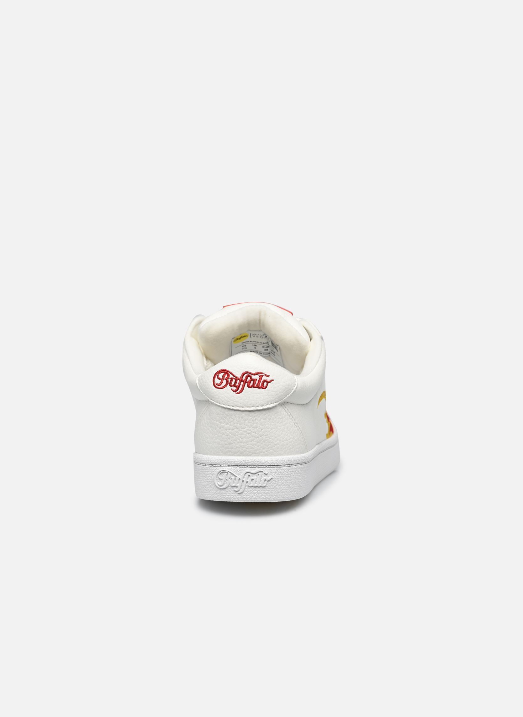 Sneakers Liberty dames wit Buffalo Sneakers Liberty dames wit White/Yellow/Red