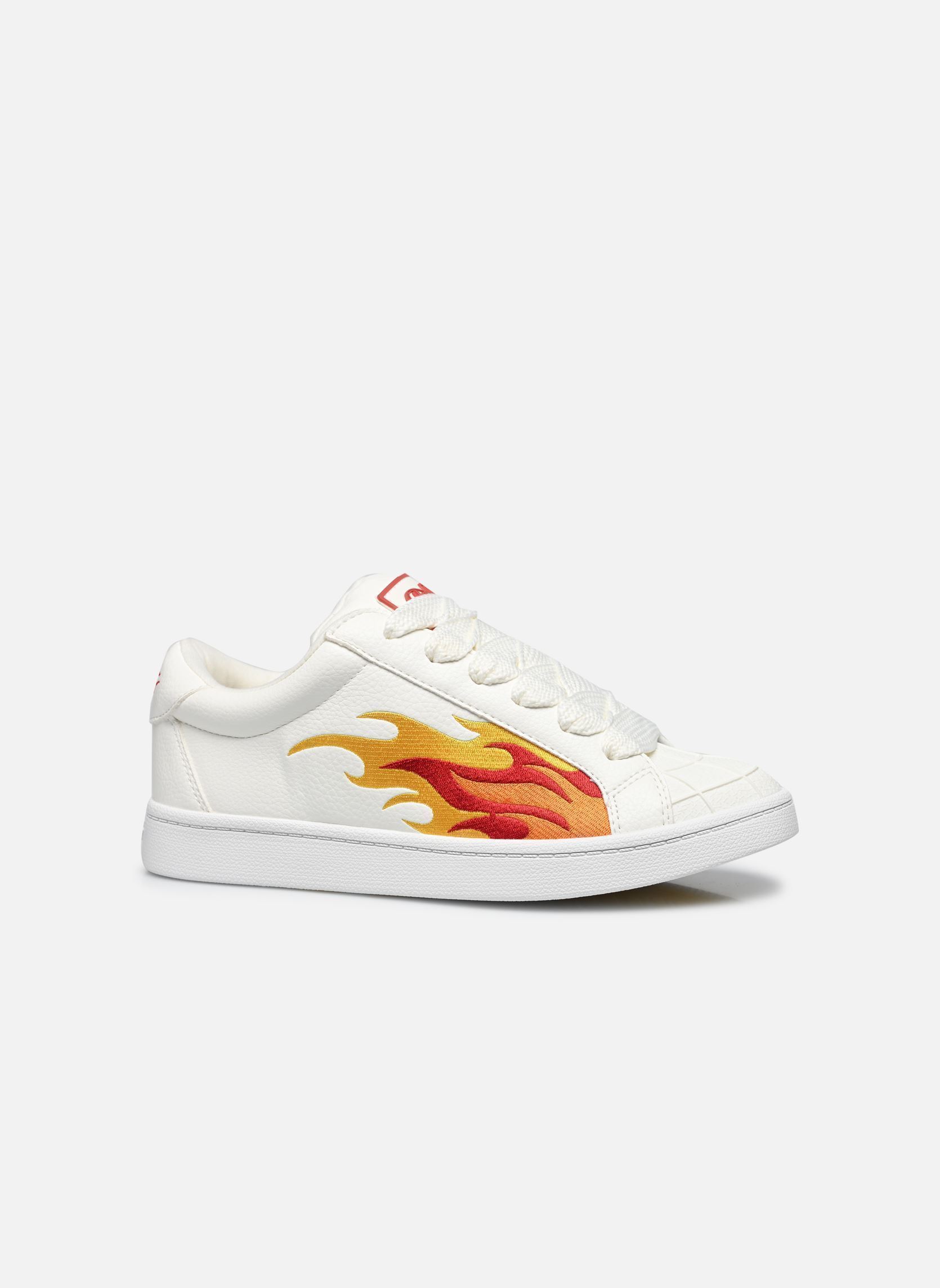 Sneakers Liberty dames wit Buffalo Sneakers Liberty dames wit White/Yellow/Red