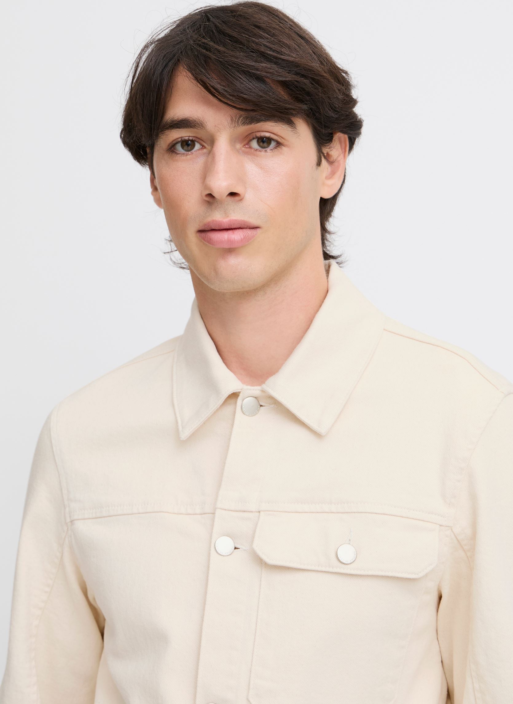 Vestes en jean CFWILL 0187 denim work wear jacket homme blanc Casual Friday Vestes en jean CFWILL 0187 denim work wear jacket homme blanc EGRET
